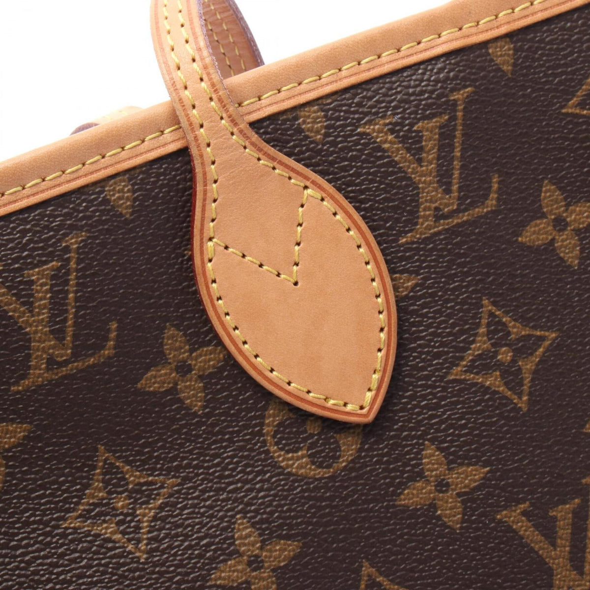 Louis Vuitton Brown Coated Canvas Monogram Leather Handbag Tote Bag (Pre-Owned)