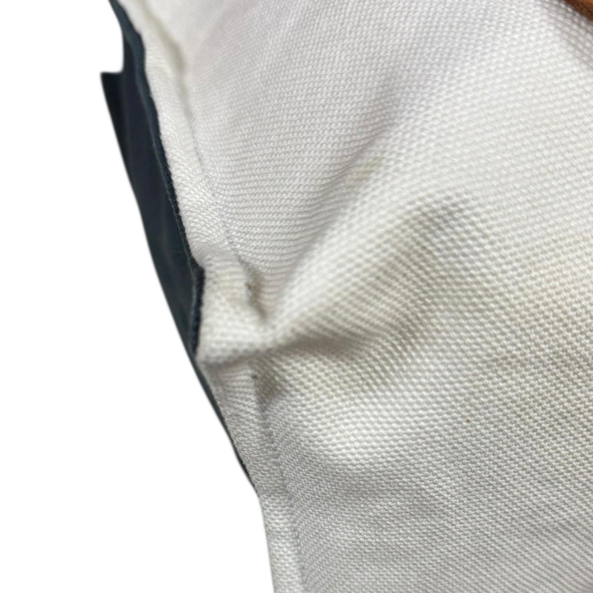 Hermes Navy White Canvas Shoulder Bag (Pre-Owned)