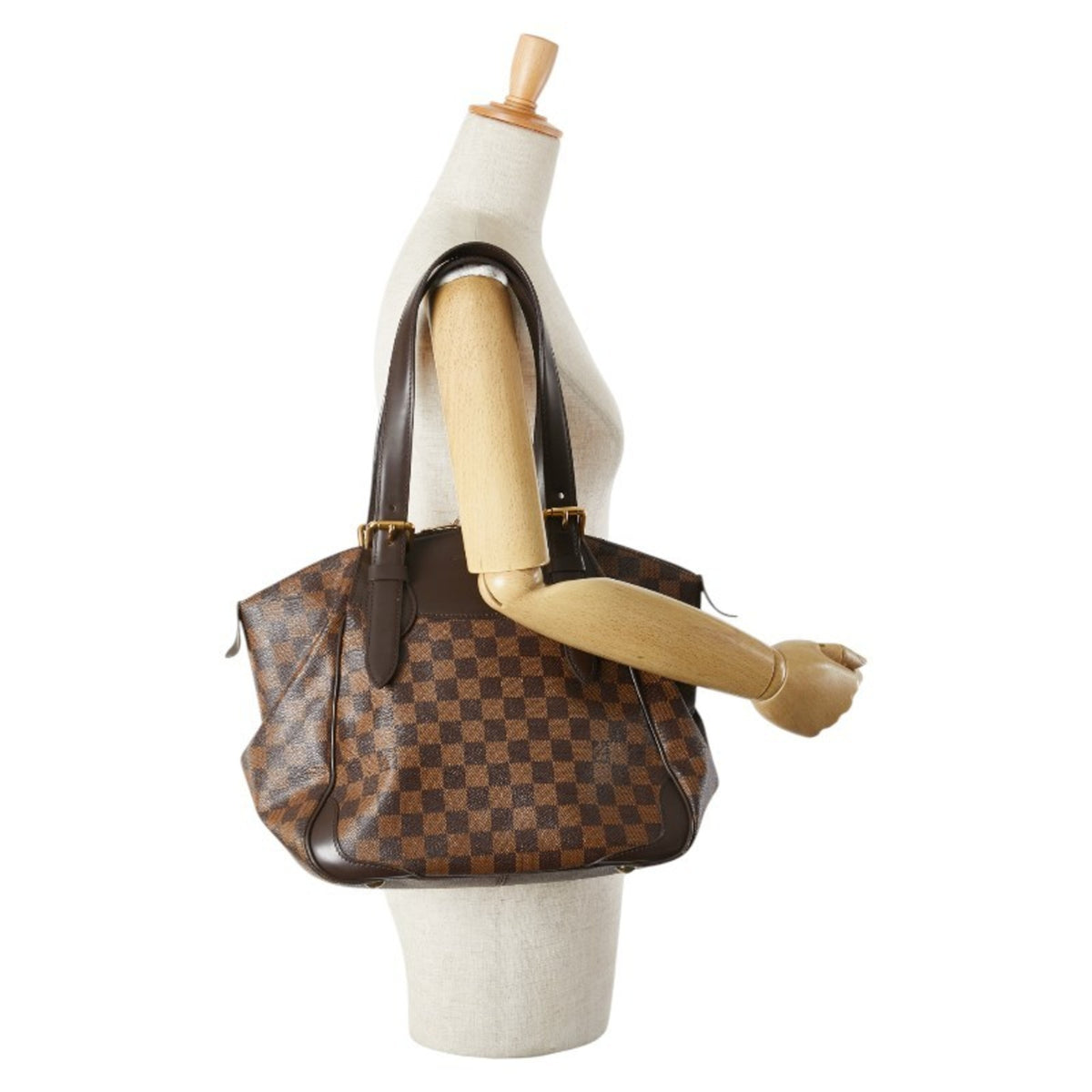 Louis Vuitton Damier Brown Pvc Leather Handbag (Pre-Owned)