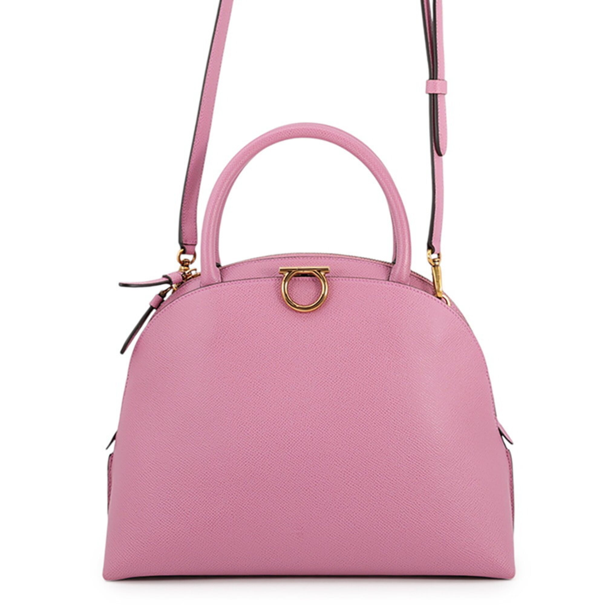 Salvatore Ferragamo Pink Yellow Leather Handbag (Pre-Owned)