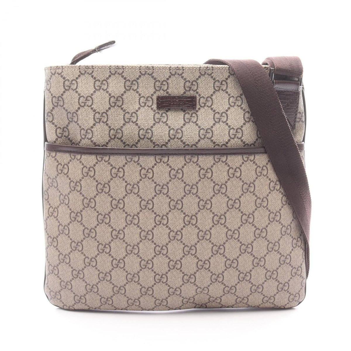 Gucci Beige Brown Gg Supreme Leather Handbag Shoulder Bag (Pre-Owned)