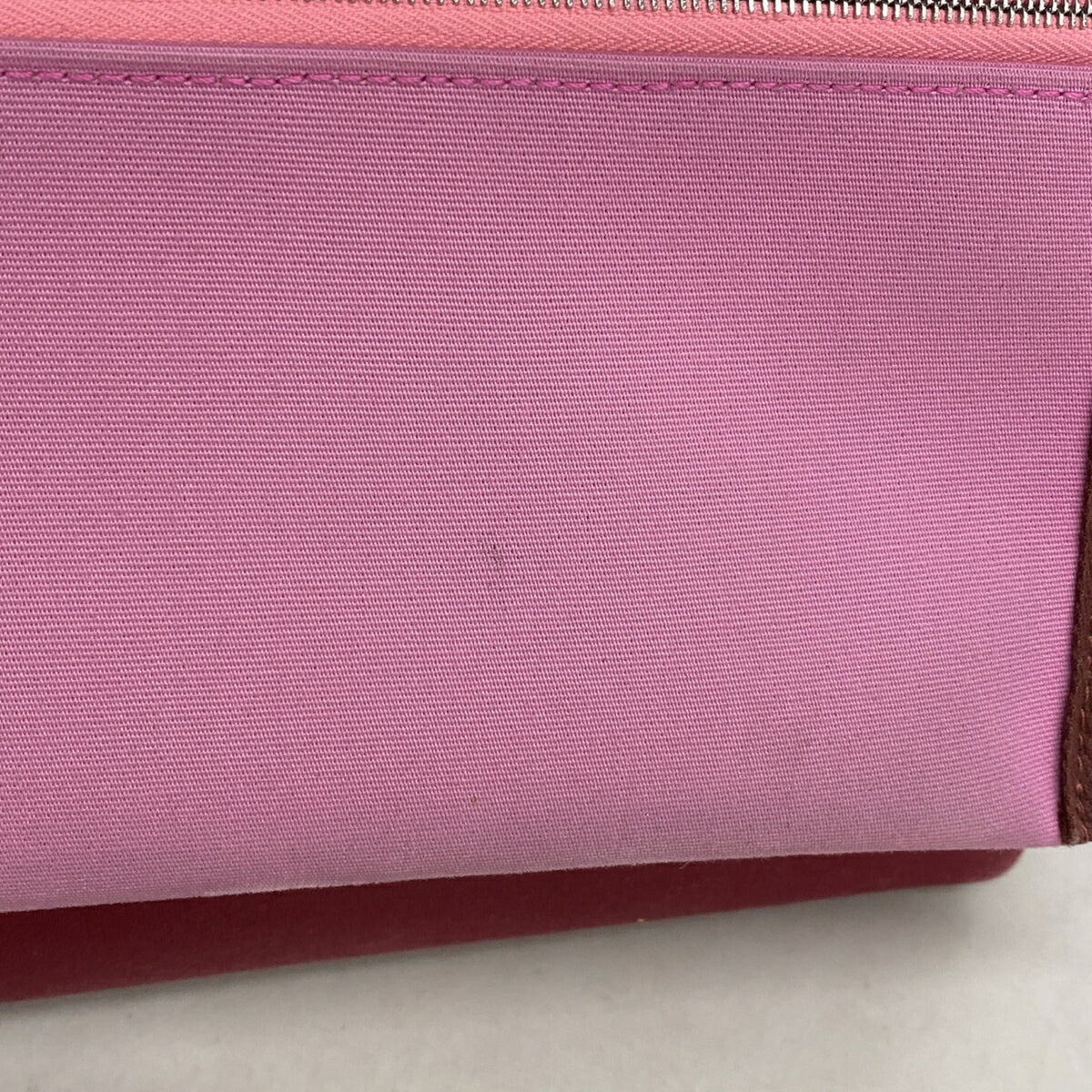 Hermes Red Color Toile Officier Handbag (Pre-Owned)
