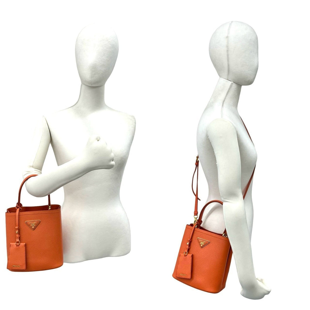 Prada Orange Leather Handbag Shoulder Bag (Pre-Owned)