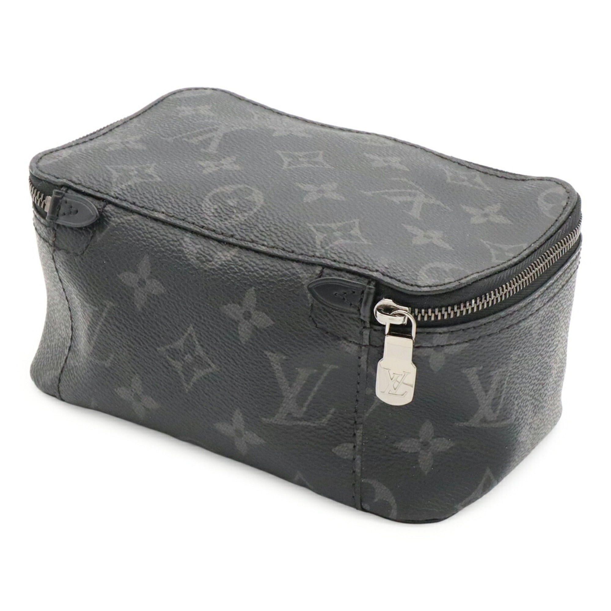 Louis Vuitton Black Gray Monogram Eclipse Canvas Leather Pouch (Pre-Owned)