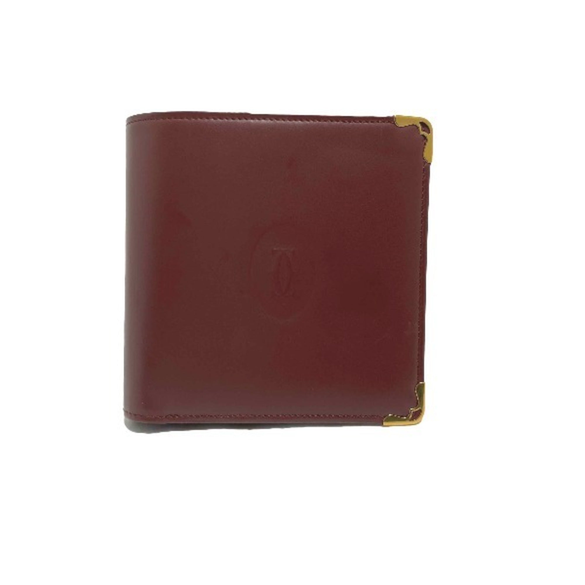 Cartier Wine Red Leather Wallet (Bi-Fold) (Pre-Owned)