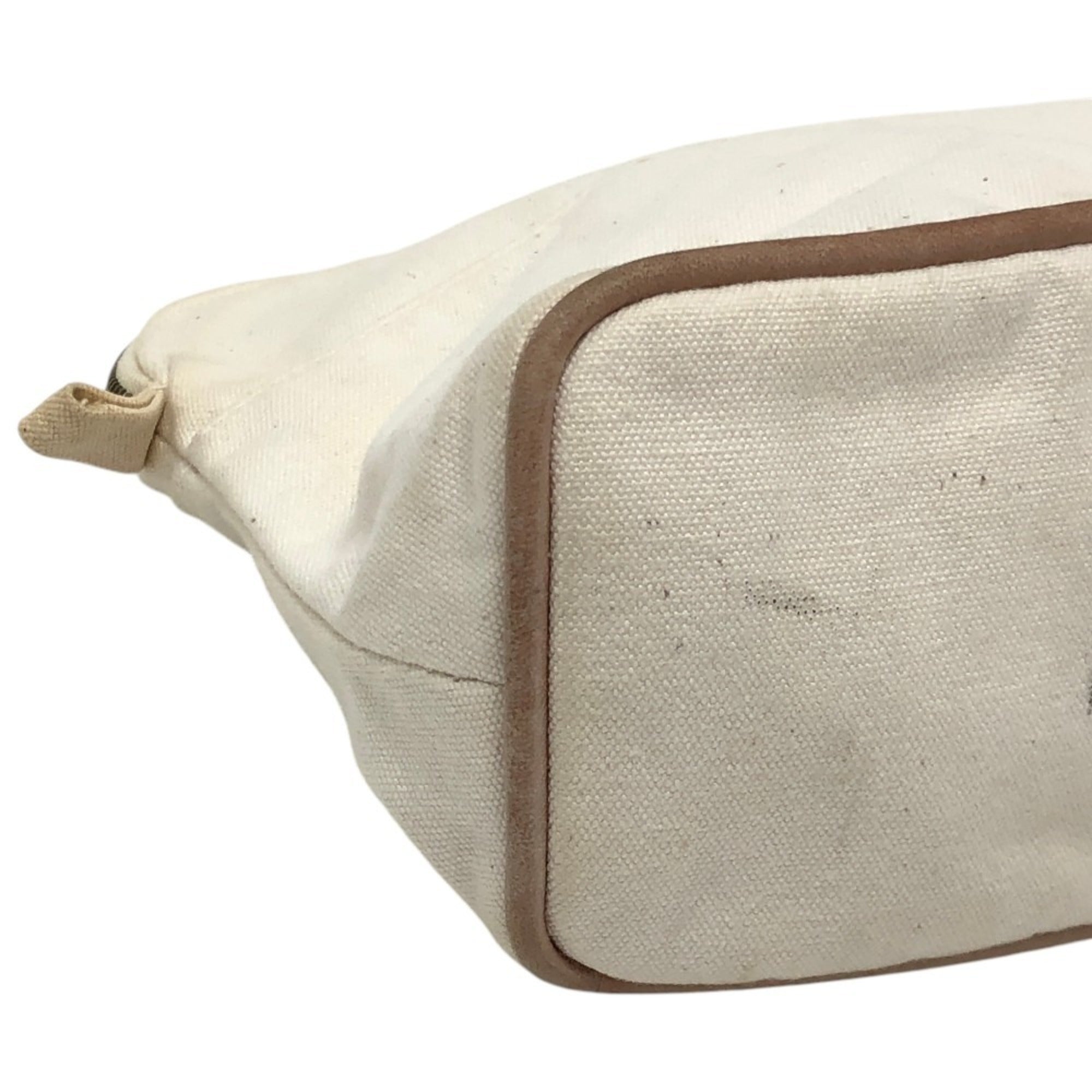 Hermes White Canvas Handbag Pouch (Pre-Owned)
