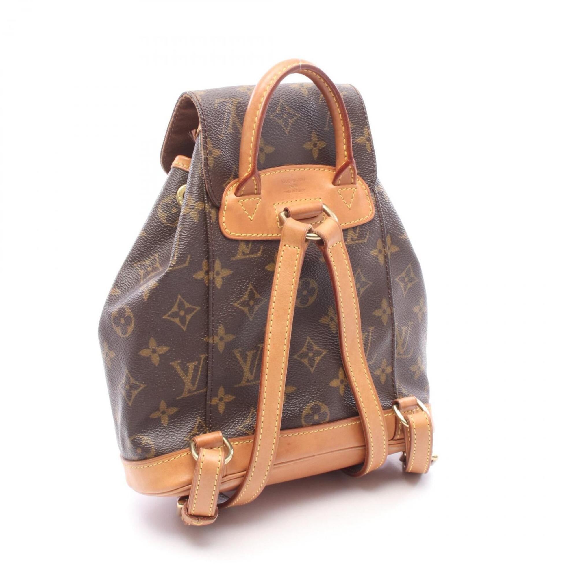 Louis Vuitton Brown Monogram Coated Canvas Leather Monogram Backpack Handbag (Pre-Owned)