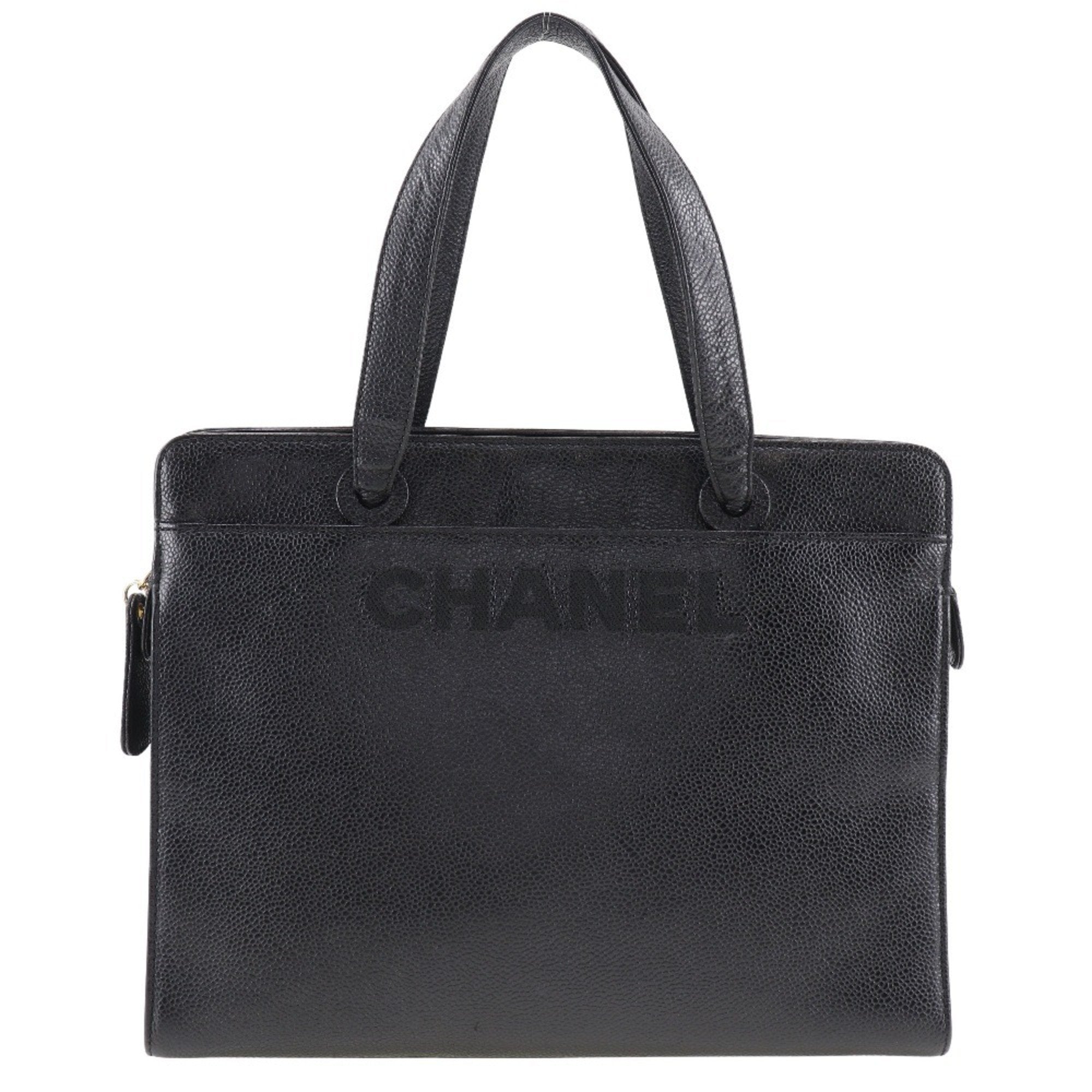 Chanel Black Caviar Leather Handbag (Pre-Owned)