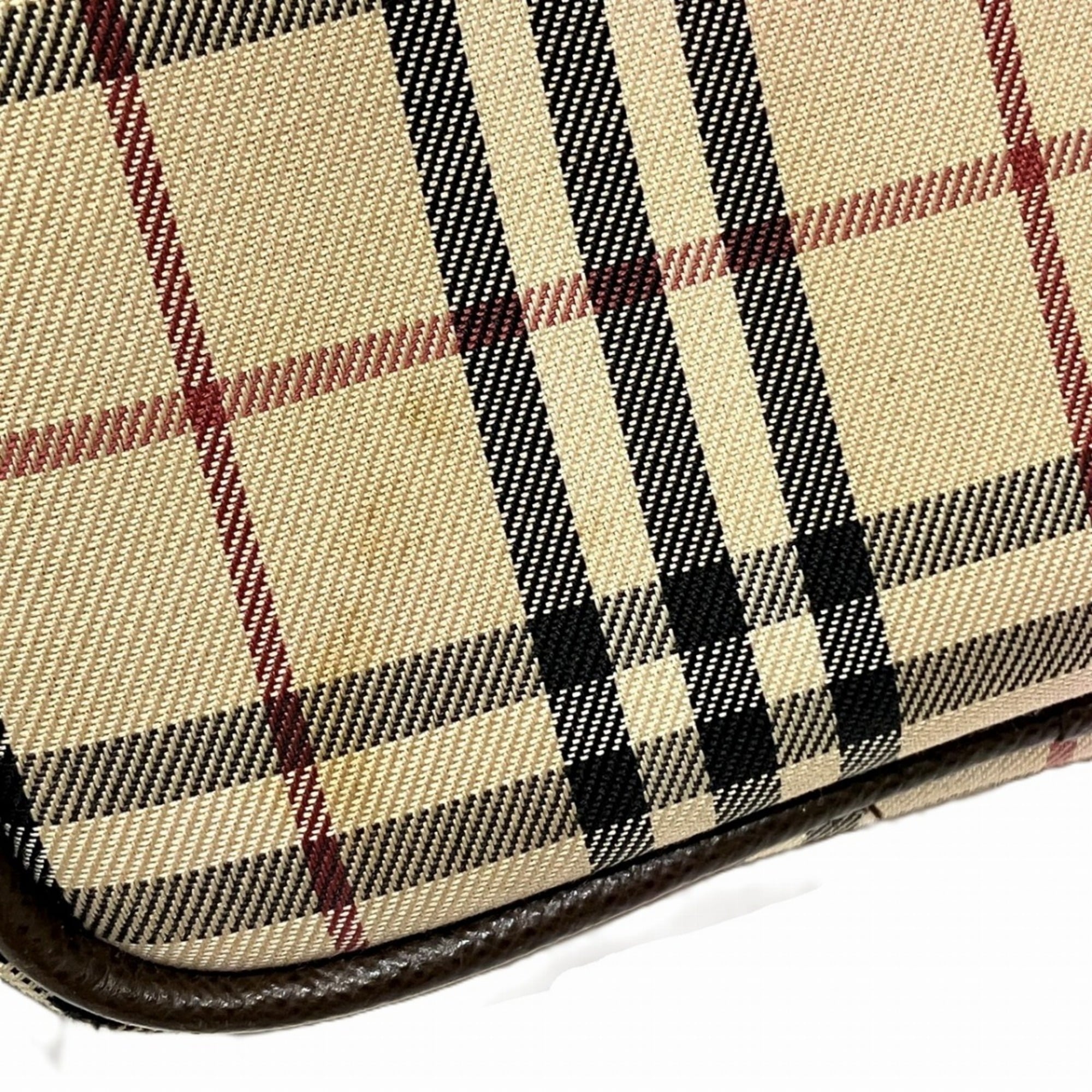 Burberry Brown Canvas Leather Shoulder Bag (Pre-Owned)