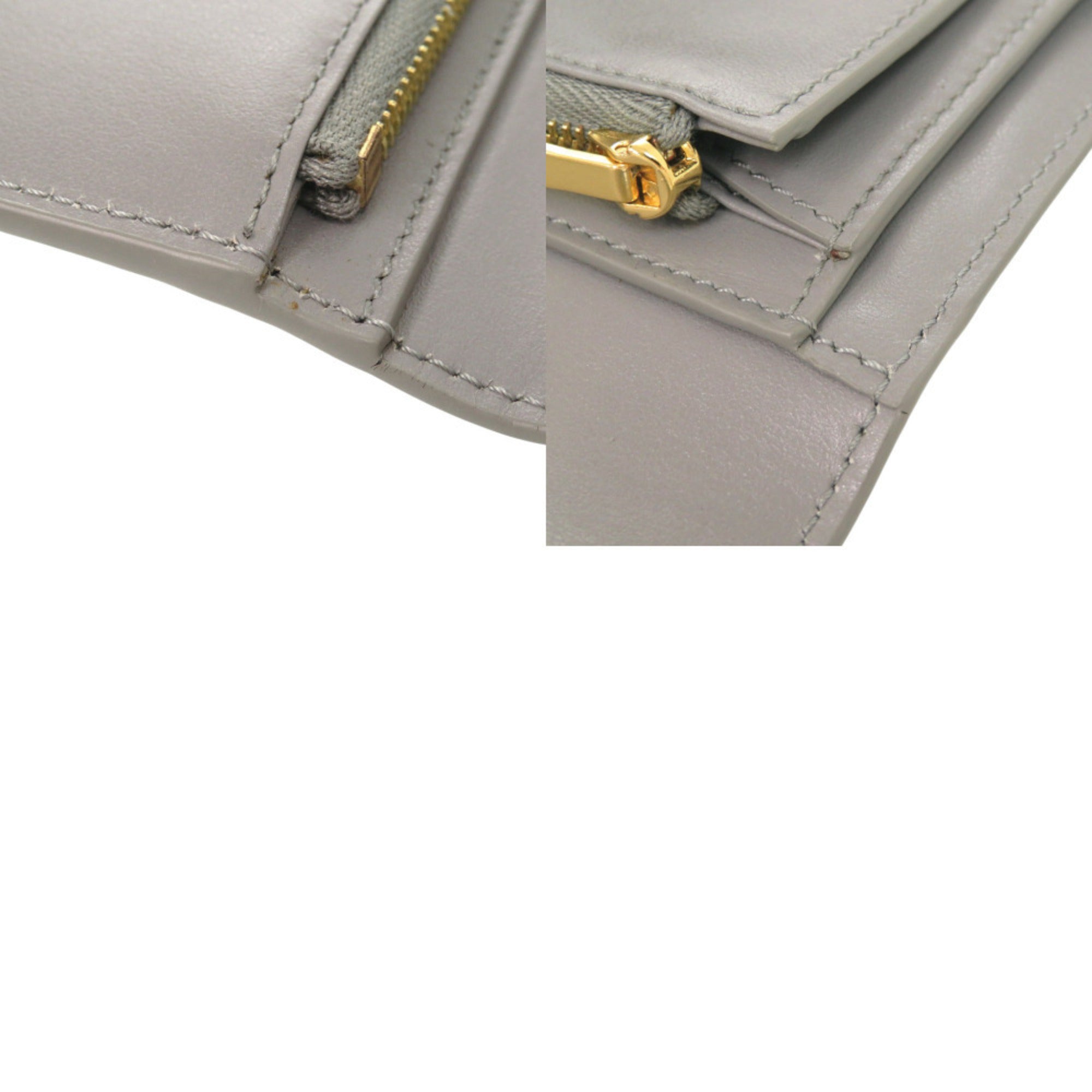 Celine Gray Leather Wallet (Tri-Fold) (Pre-Owned)
