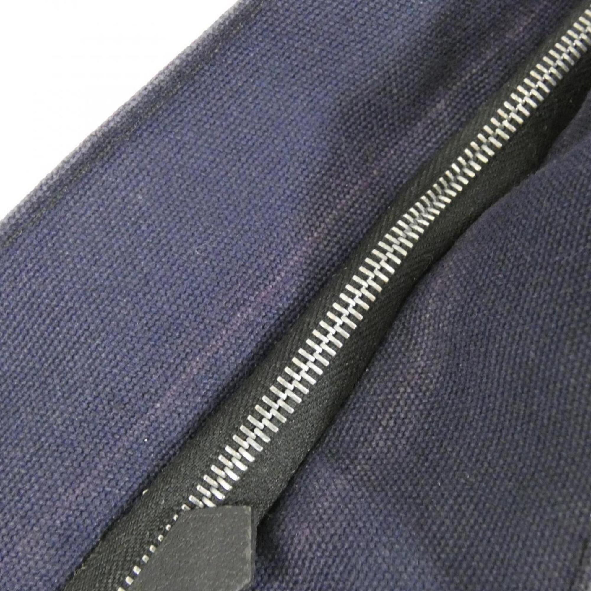 Hermes Black Navy Canvas Handbag Pouch (Pre-Owned)