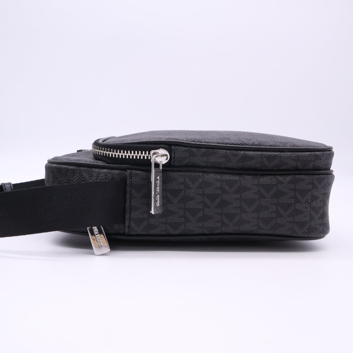 Michael Kors Black Gray Coated Canvas Shoulder Bag (Pre-Owned)