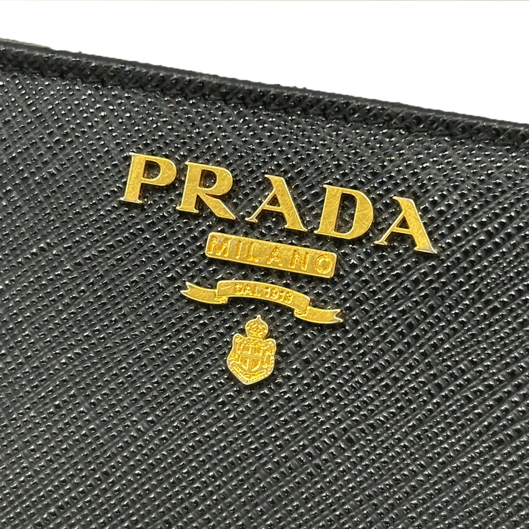Prada Black Pink Saffiano Long Wallet (Bi-Fold) (Pre-Owned)