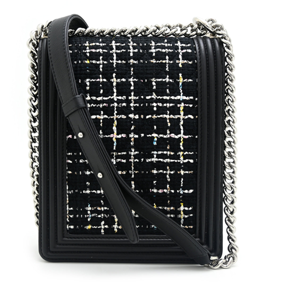 Chanel Black Tweed Leather Shoulder Bag (Pre-Owned)
