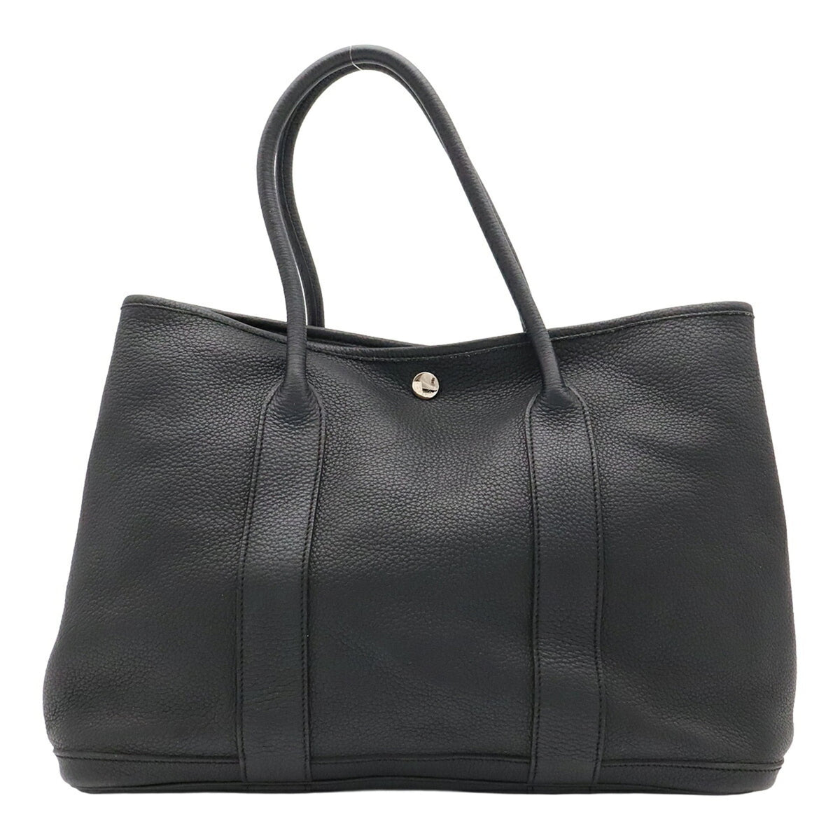 Hermes Black Leather Handbag Tote Bag (Pre-Owned)