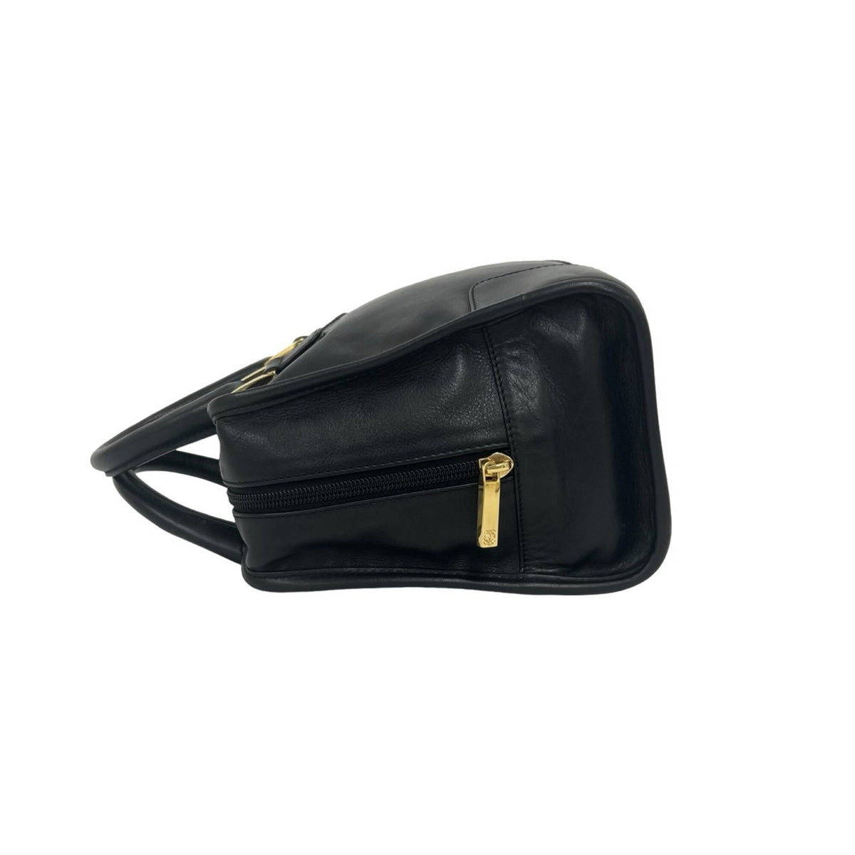 Loewe Black Leather Boston Bag Handbag Tote Bag (Pre-Owned)