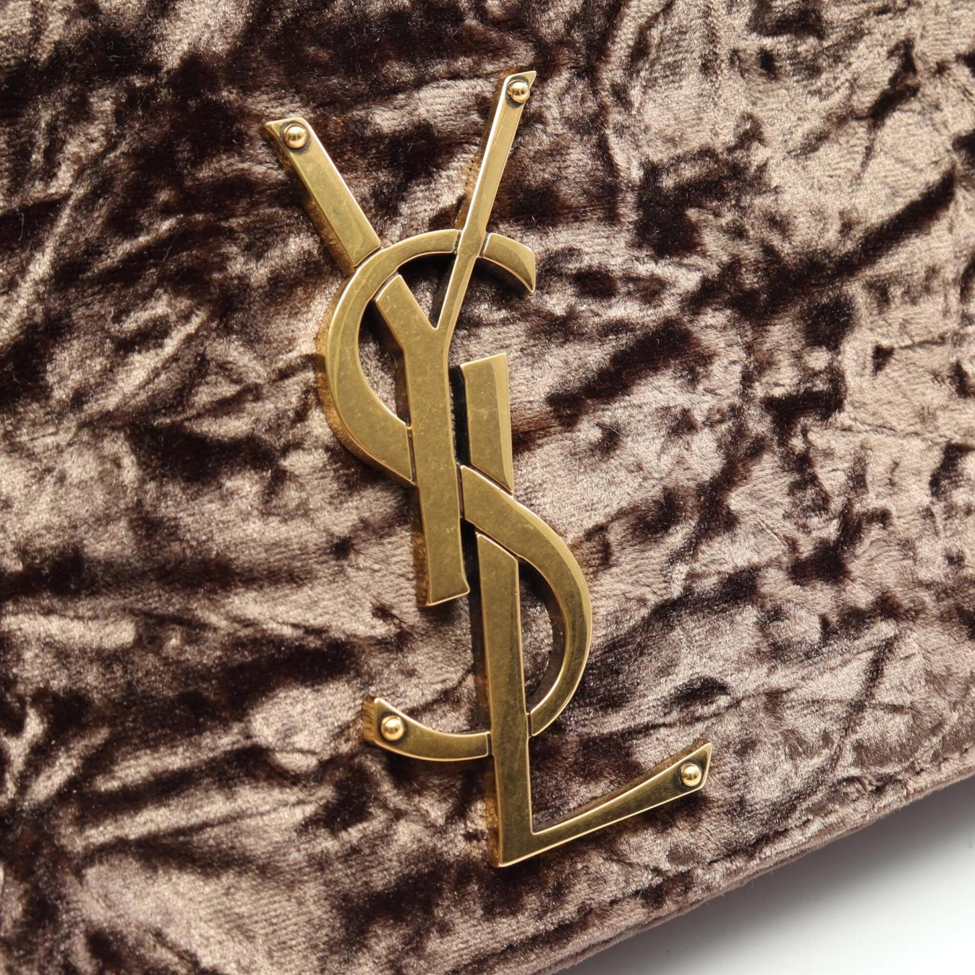 Yves Saint Laurent Brown Fabric Handbag Shoulder Bag (Pre-Owned)