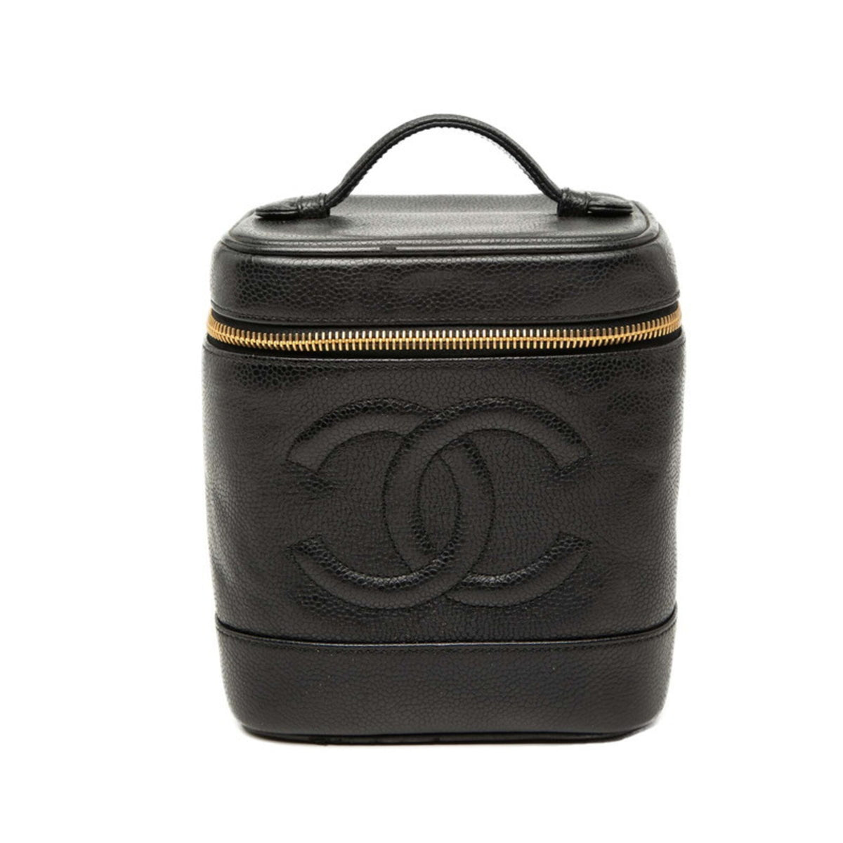 Chanel Black Grained Calfskin Handbag Vanity Bag (Pre-Owned)