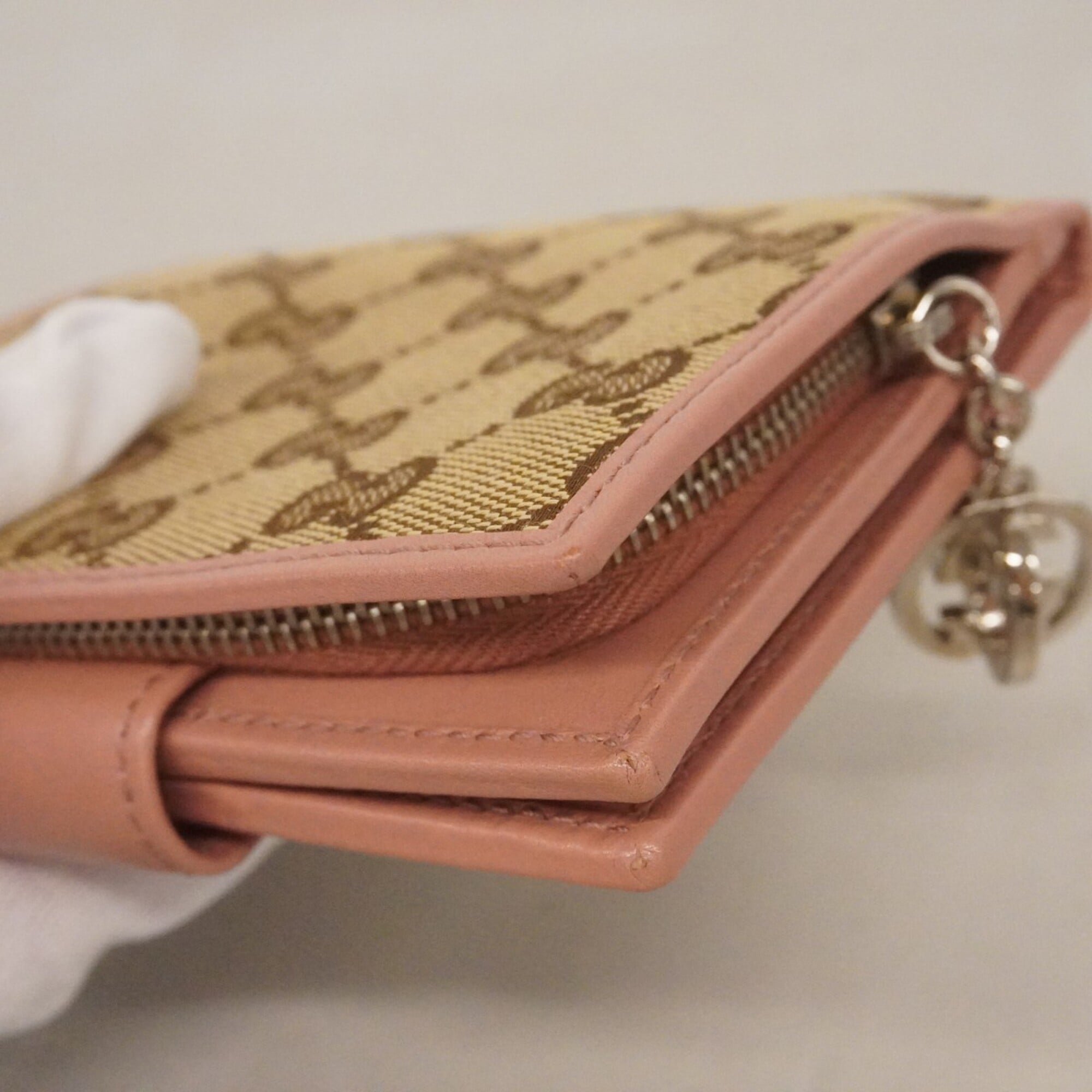Gucci Brown Pink Canvas Wallet (Bi-Fold) (Pre-Owned)