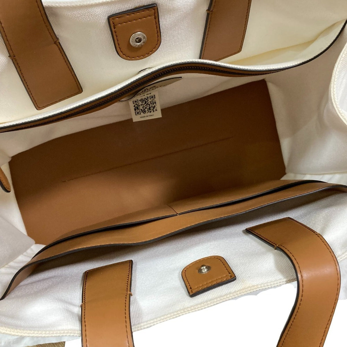 Stella Mccartney White Yellow Canvas Tote Bag (Pre-Owned)