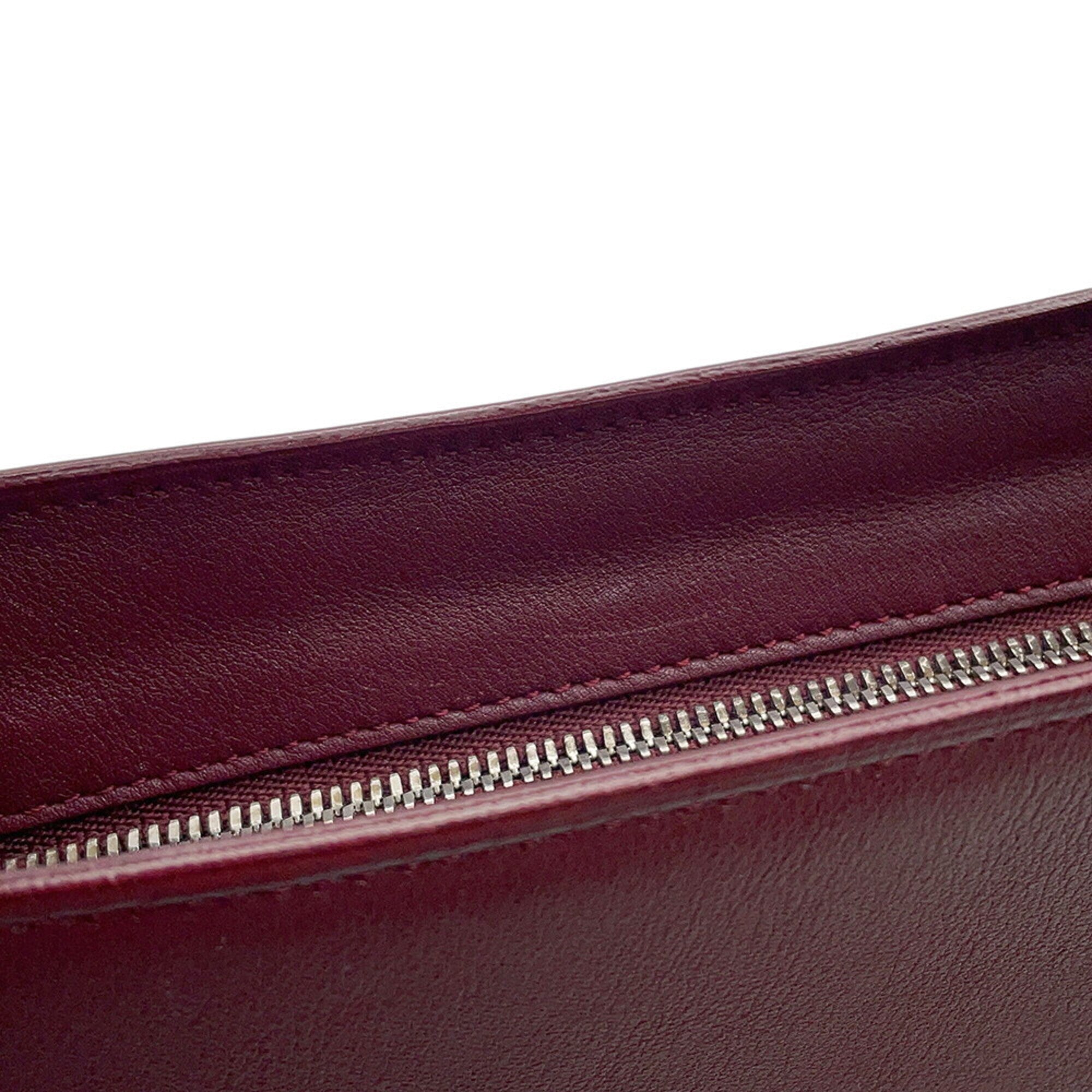 Cartier Cabochon Bordeaux Leather Handbag Shoulder Bag (Pre-Owned)