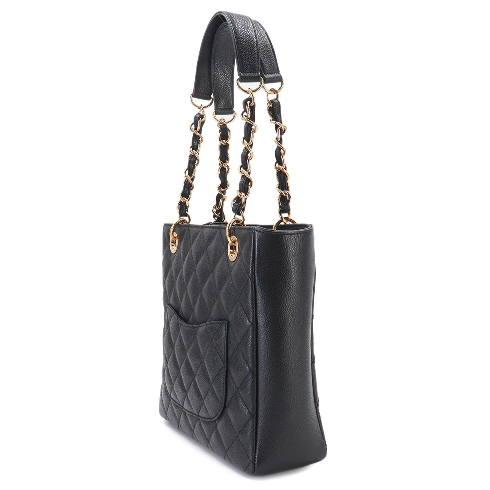 Chanel Matelasse Black Grained Calfskin Handbag Tote Bag (Pre-Owned)