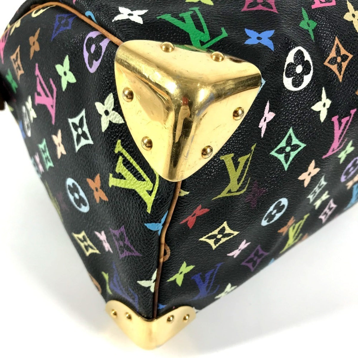 Louis Vuitton Black Noir Monogram Multicolore Canvas Boston Bag Handbag (Pre-Owned)