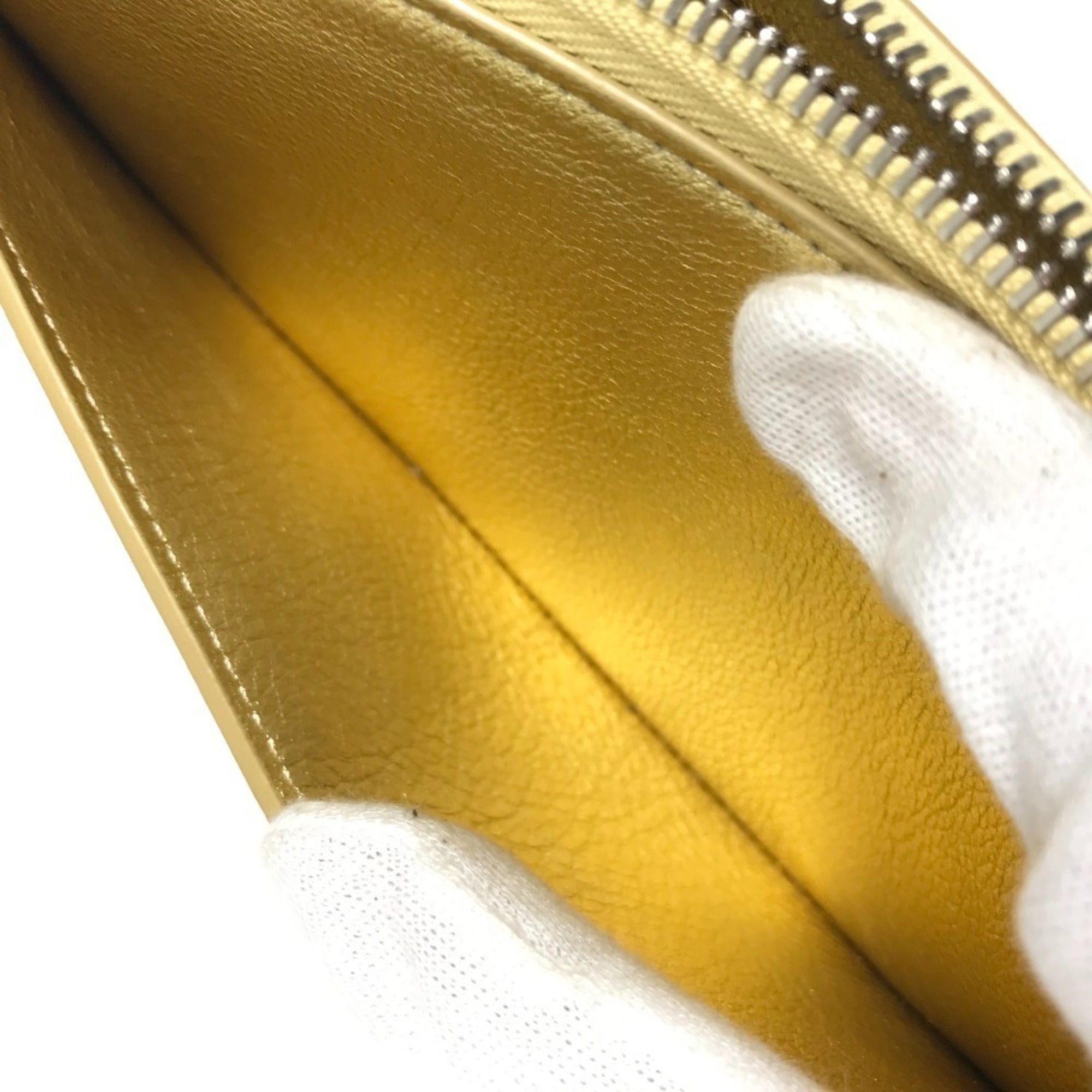 Louis Vuitton Gold Leather Long Wallet (Bi-Fold) (Pre-Owned)