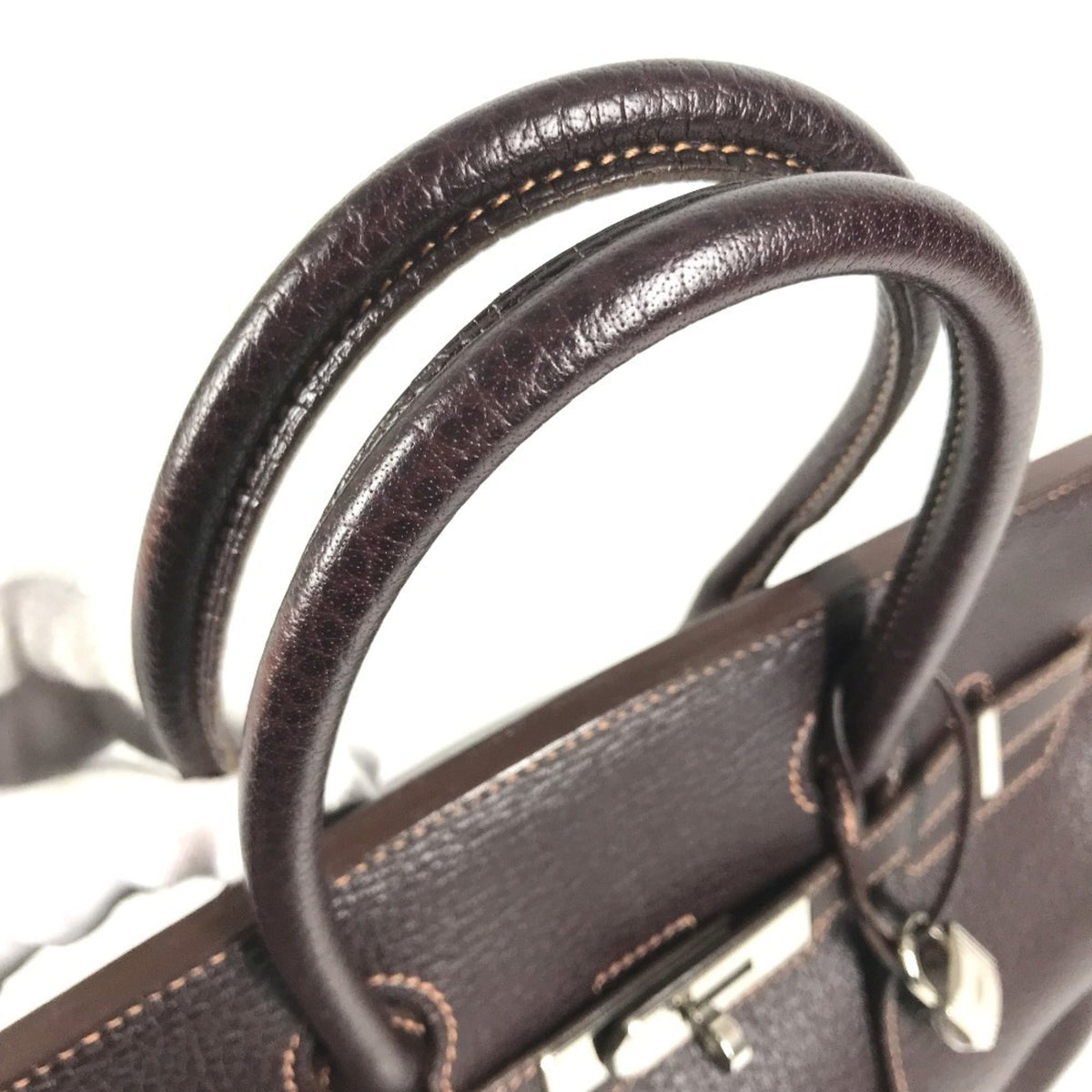 Hermes Brown Havane Fjord Leather Handbag Tote Bag (Pre-Owned)