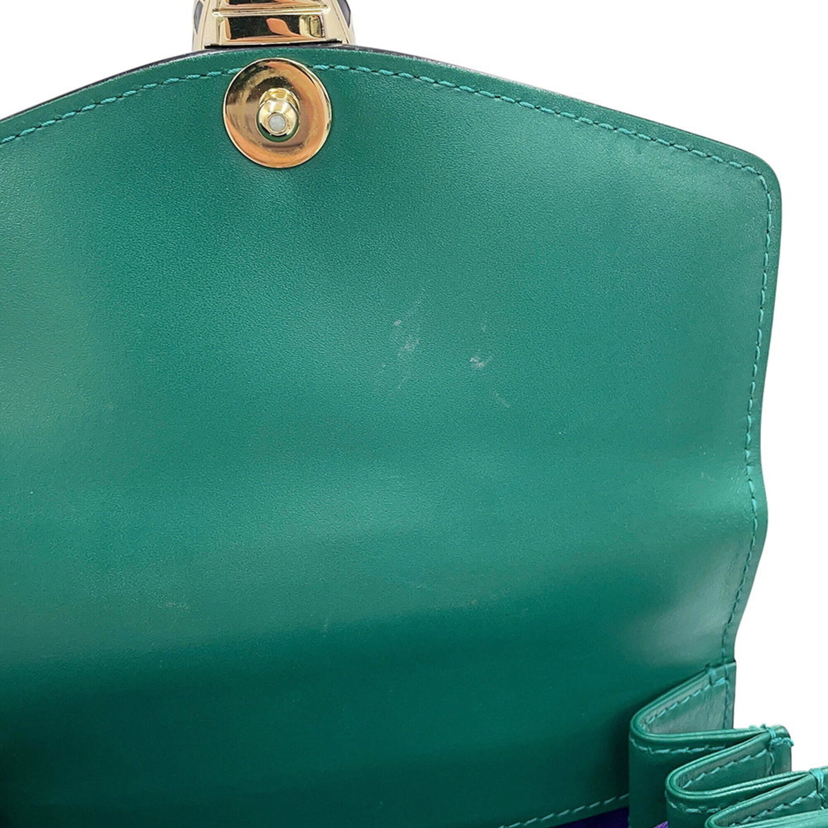 Bvlgari Emerald Green Leather Handbag (Pre-Owned)