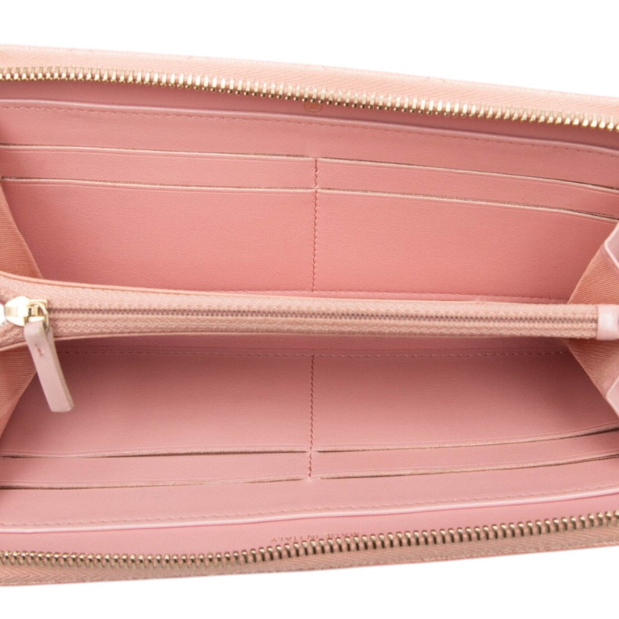 Chanel Pink Grained Calfskin Long Wallet (Bi-Fold) (Pre-Owned)
