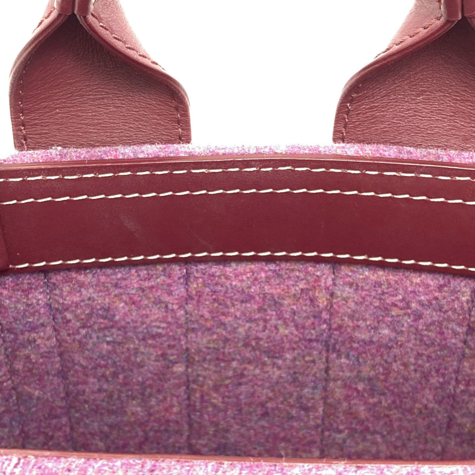 Chloé Bordeaux Pink Felt Leather Handbag (Pre-Owned)