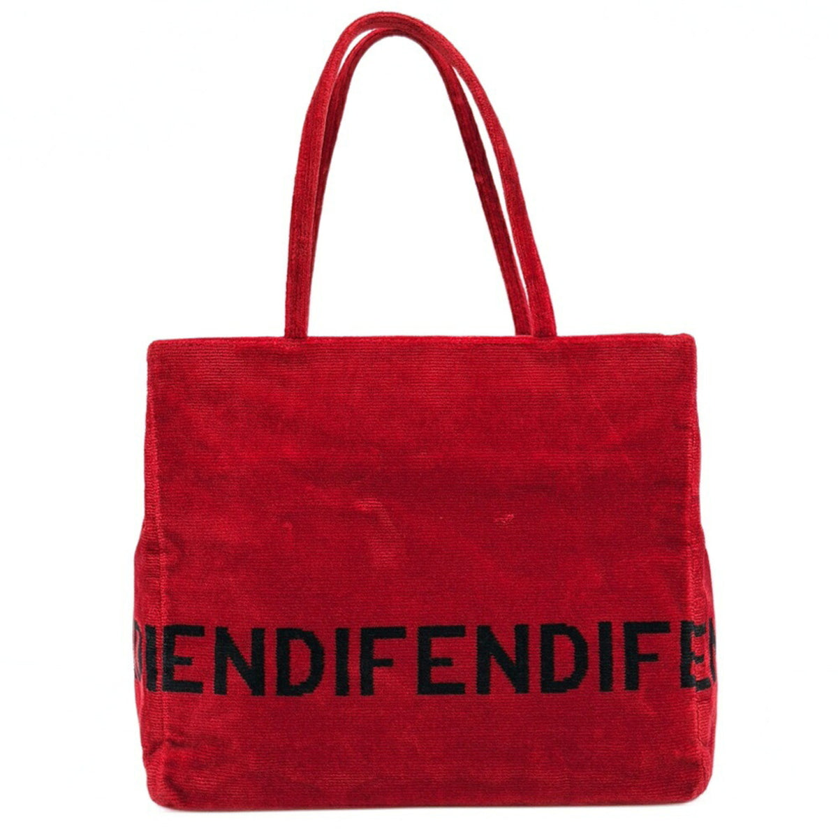 Fendi Red Color Leather Shoulder Bag Tote Bag (Pre-Owned)