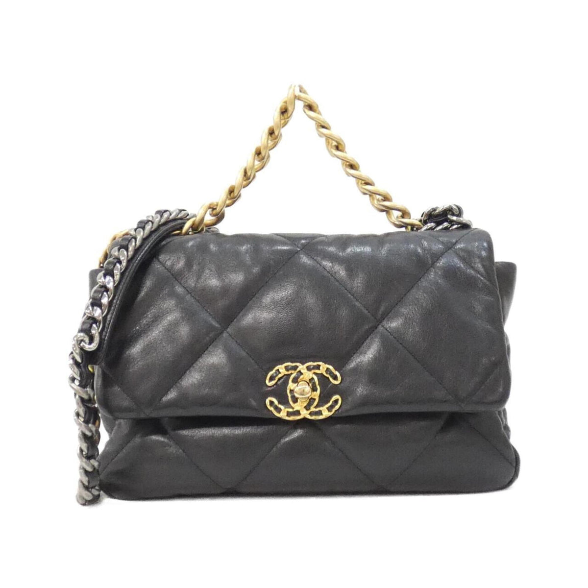 Chanel Black Leather Shoulder Bag (Pre-Owned)