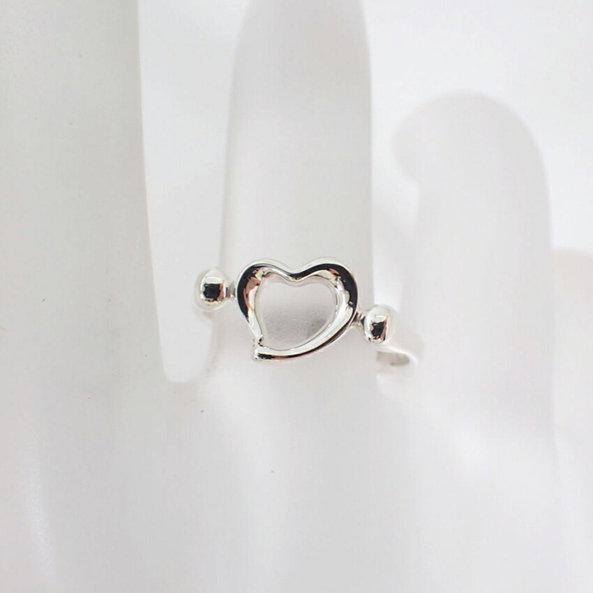 Tiffany Open Heart Silver Sterling Silver 925 Band Ring (Pre-Owned)