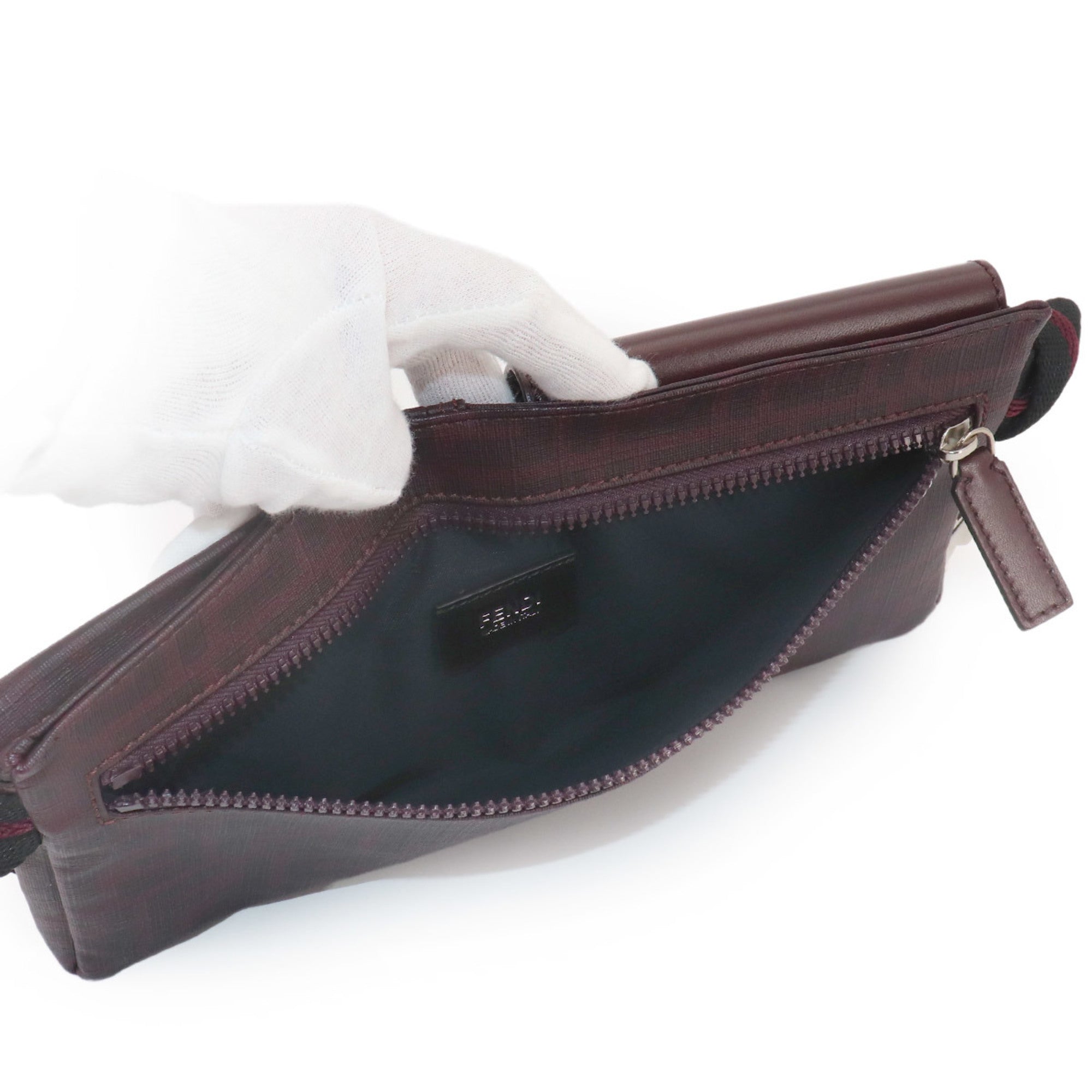 Fendi Bordeaux Pvc Leather Fanny Pack Handbag Sling Bag (Pre-Owned)