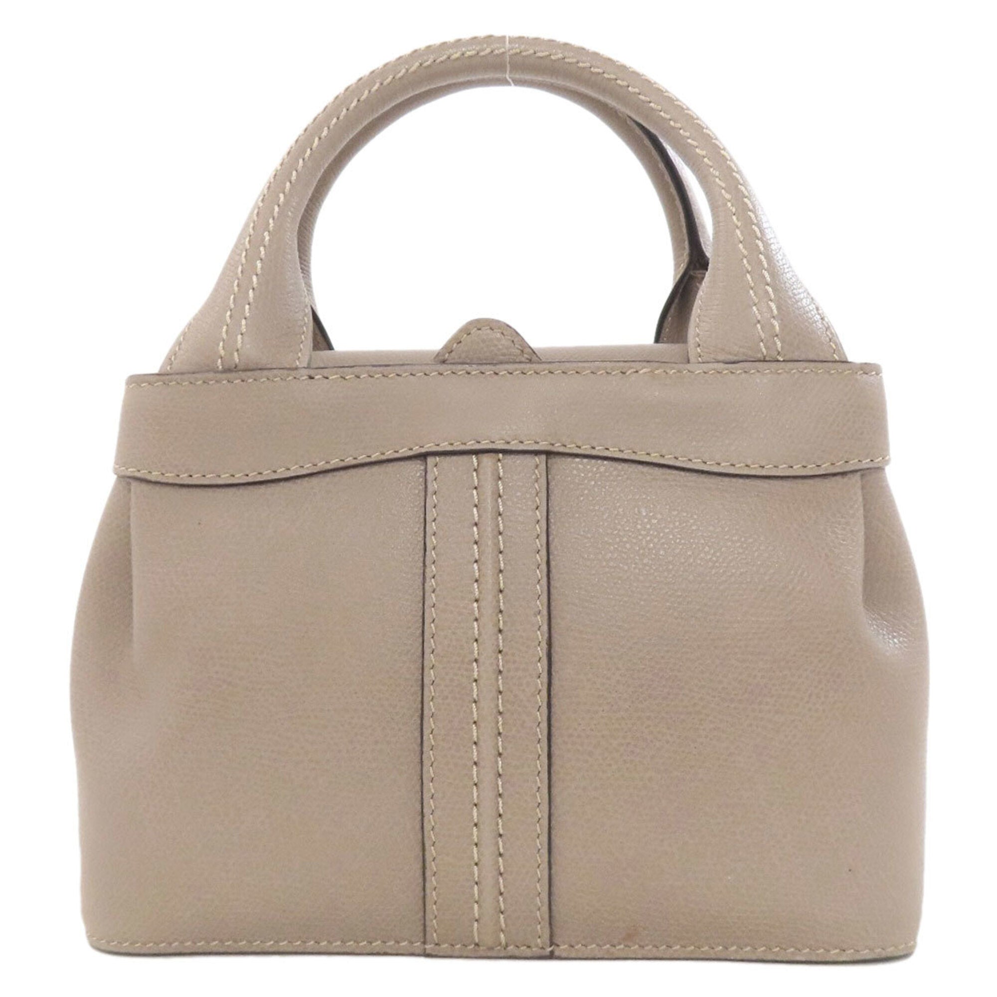 Valextra Beige Leather Handbag (Pre-Owned)