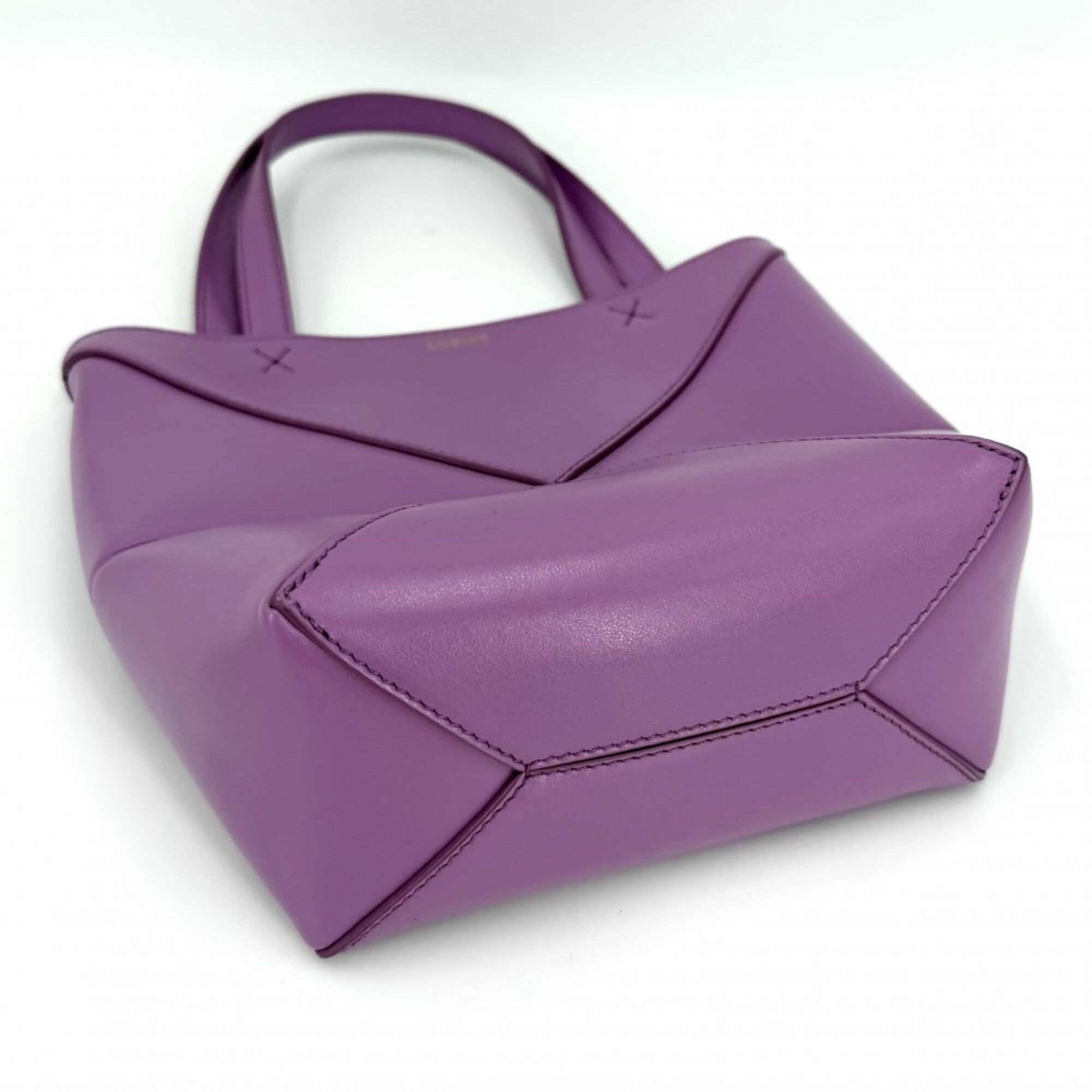 Loewe Purple Leather Handbag Shoulder Bag Tote Bag (Pre-Owned)