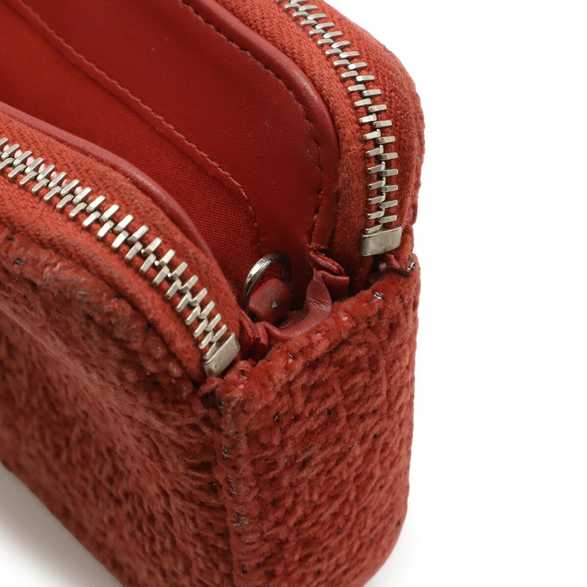 Chanel Pink Red Leather Pochette Shoulder Bag (Pre-Owned)