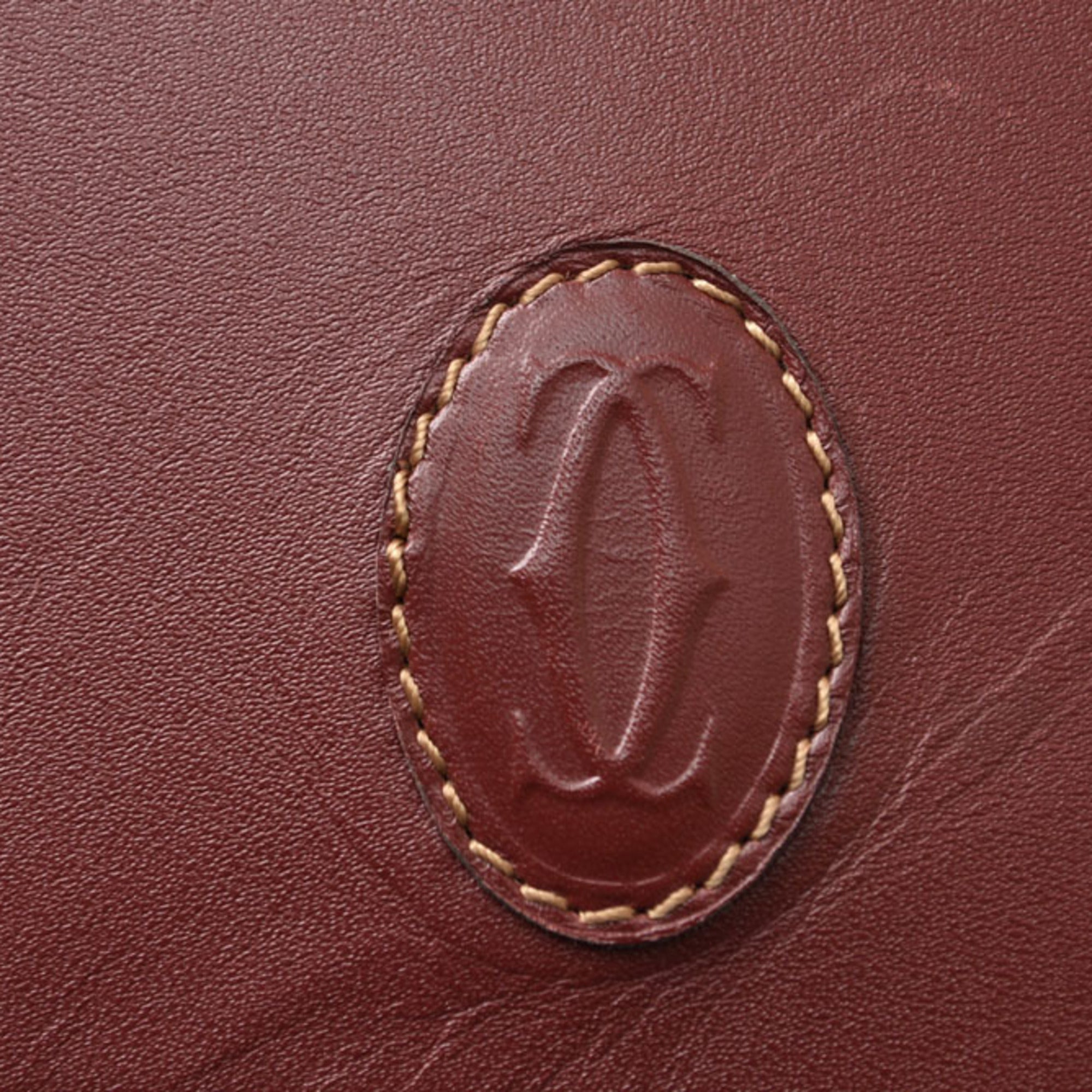 Cartier Bordeaux Leather Clutch Bag (Pre-Owned)