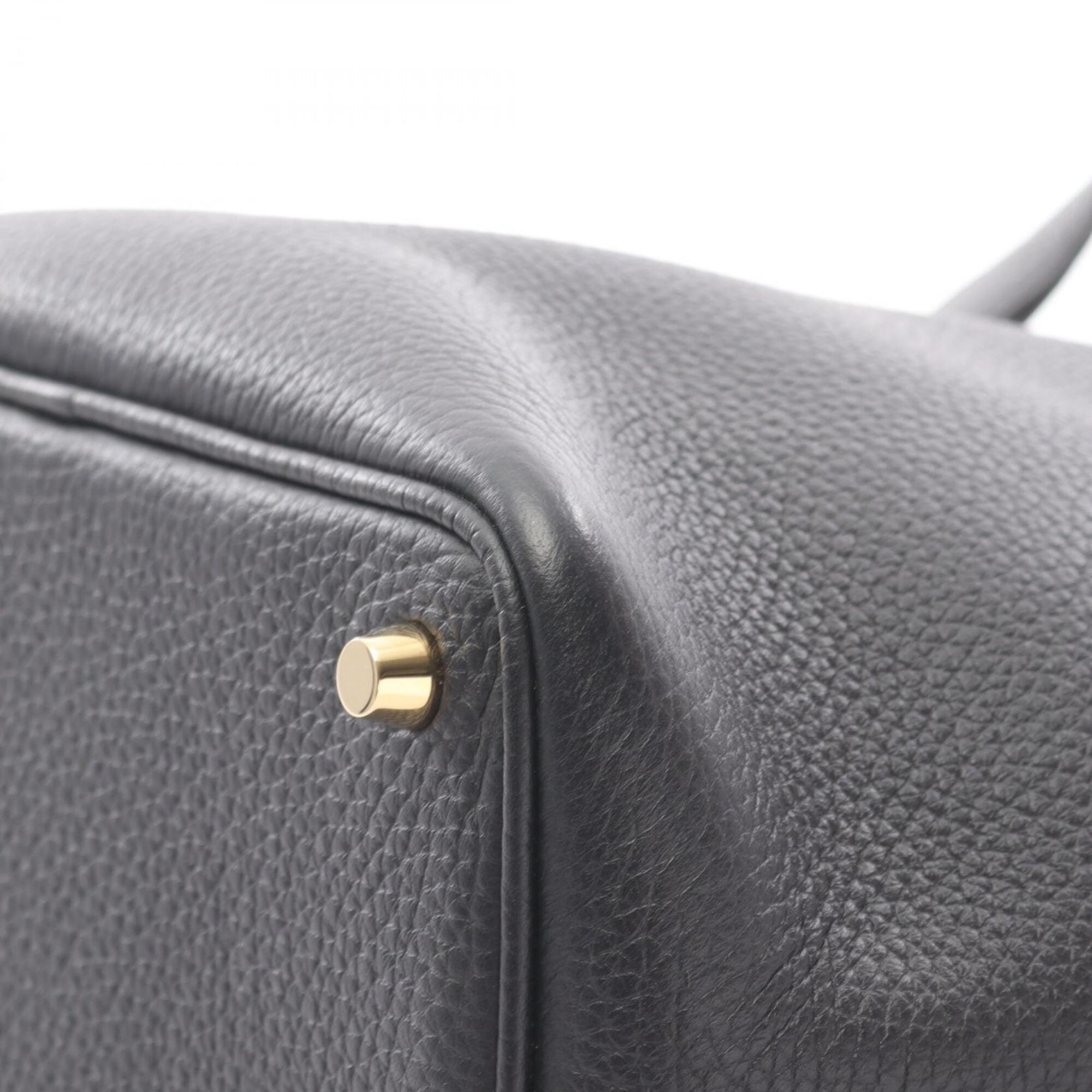 Hermes Black Taurillon Clemence Leather Handbag (Pre-Owned)