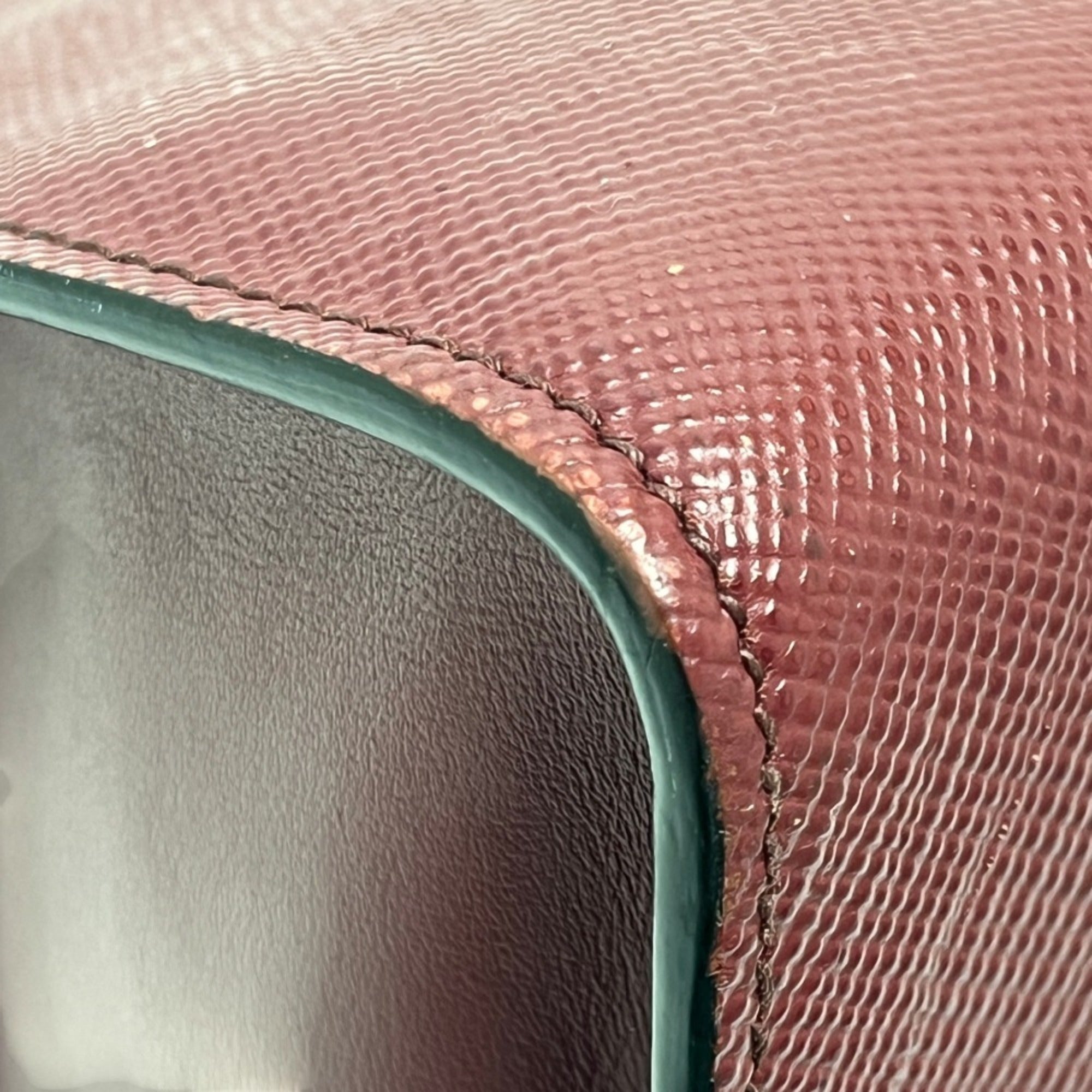 Prada Wine Leather Handbag Shoulder Bag (Pre-Owned)