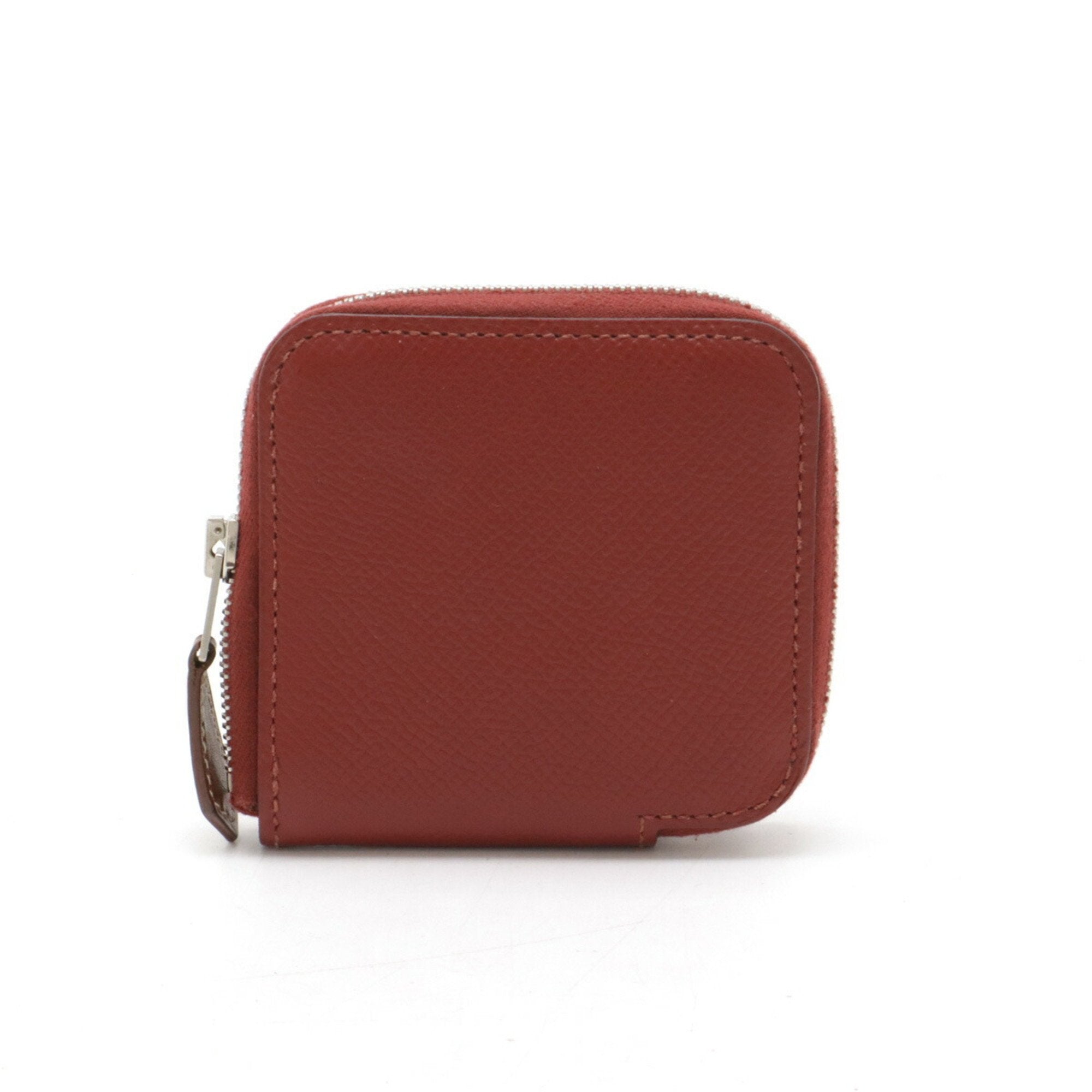 Hermes Orange Epsom Leather Silk Coin Purse/Coin Case (Pre-Owned)