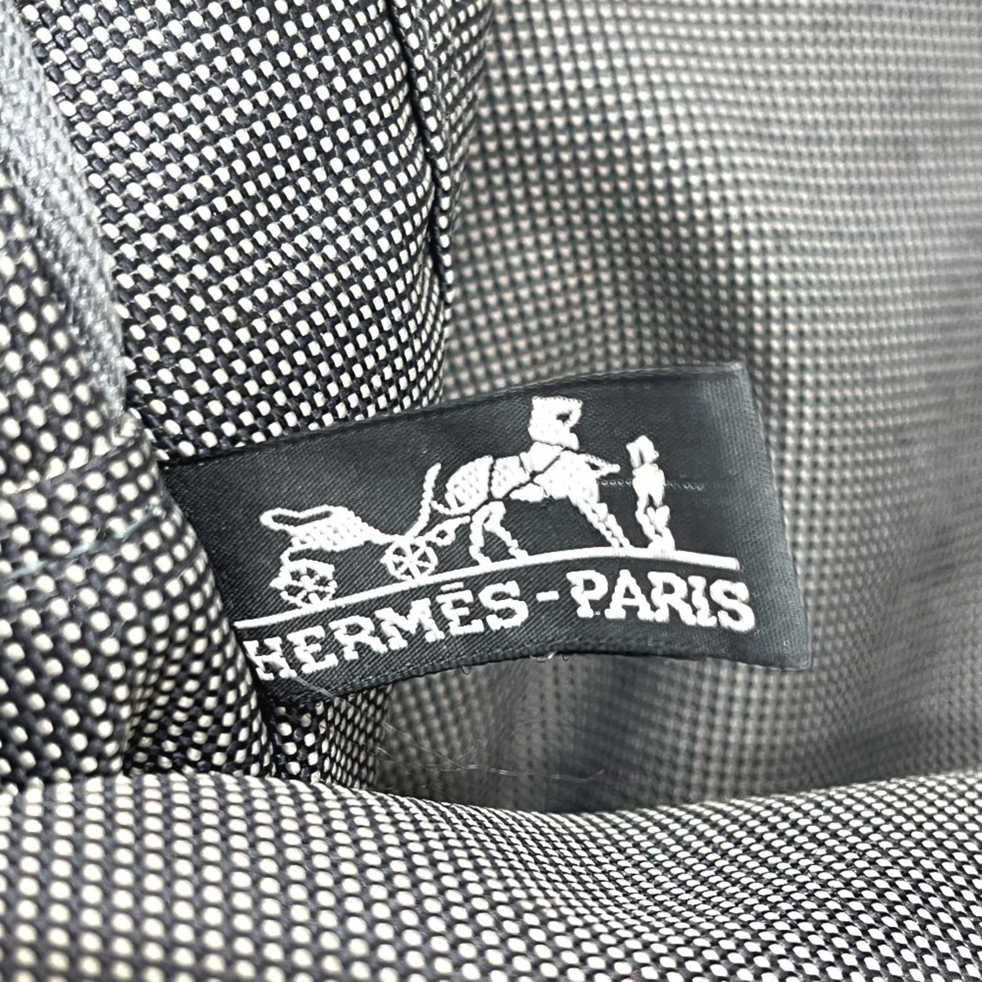 Hermes Gray Canvas Handbag Tote Bag (Pre-Owned)