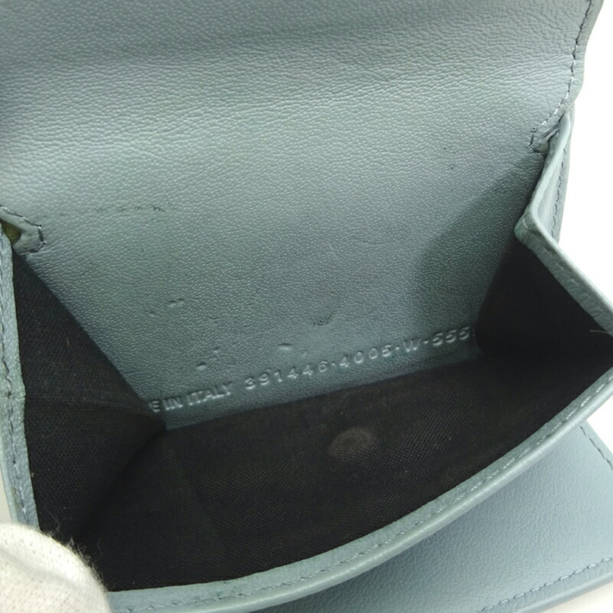 Balenciaga Light Blue Leather Wallet (Tri-Fold) (Pre-Owned)