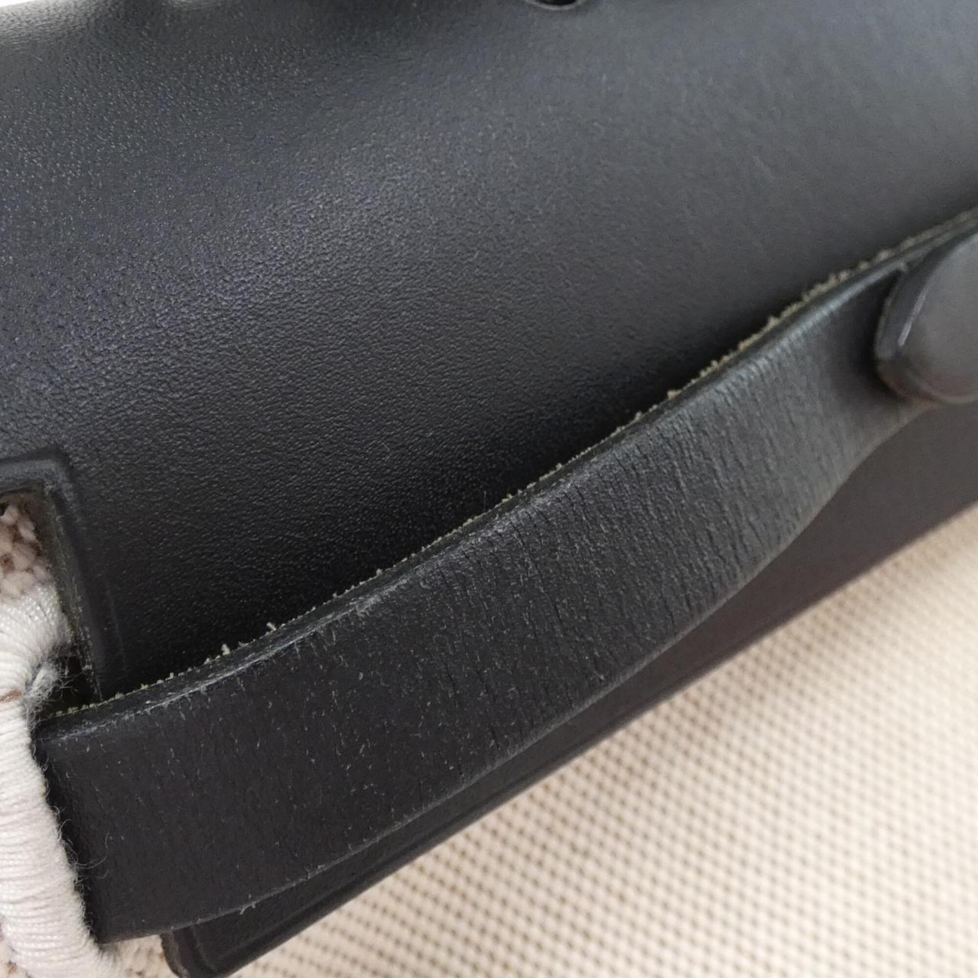 Hermes Black Toile H Handbag (Pre-Owned)
