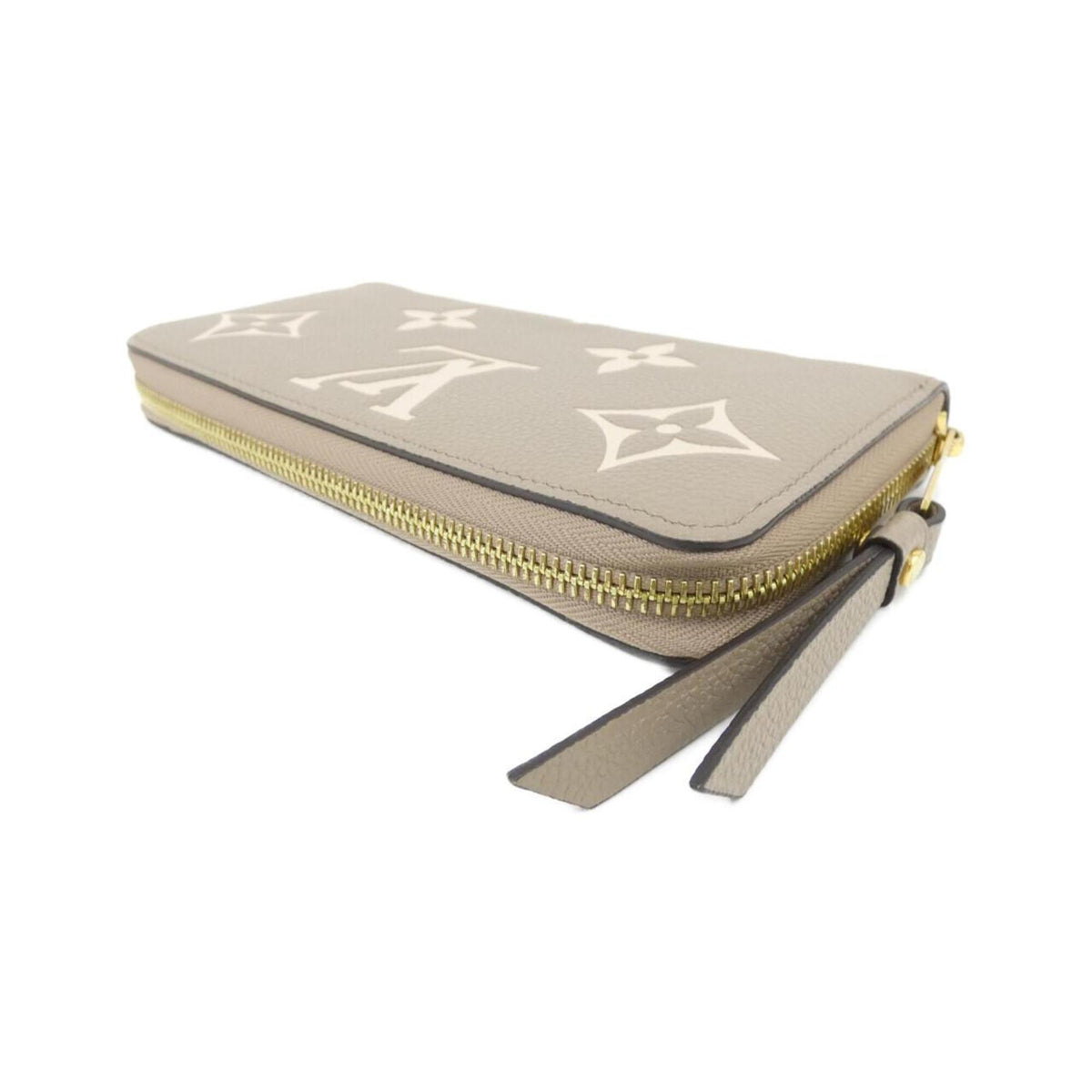 Louis Vuitton Cream Tourterelle Leather Long Wallet (Bi-Fold) (Pre-Owned)