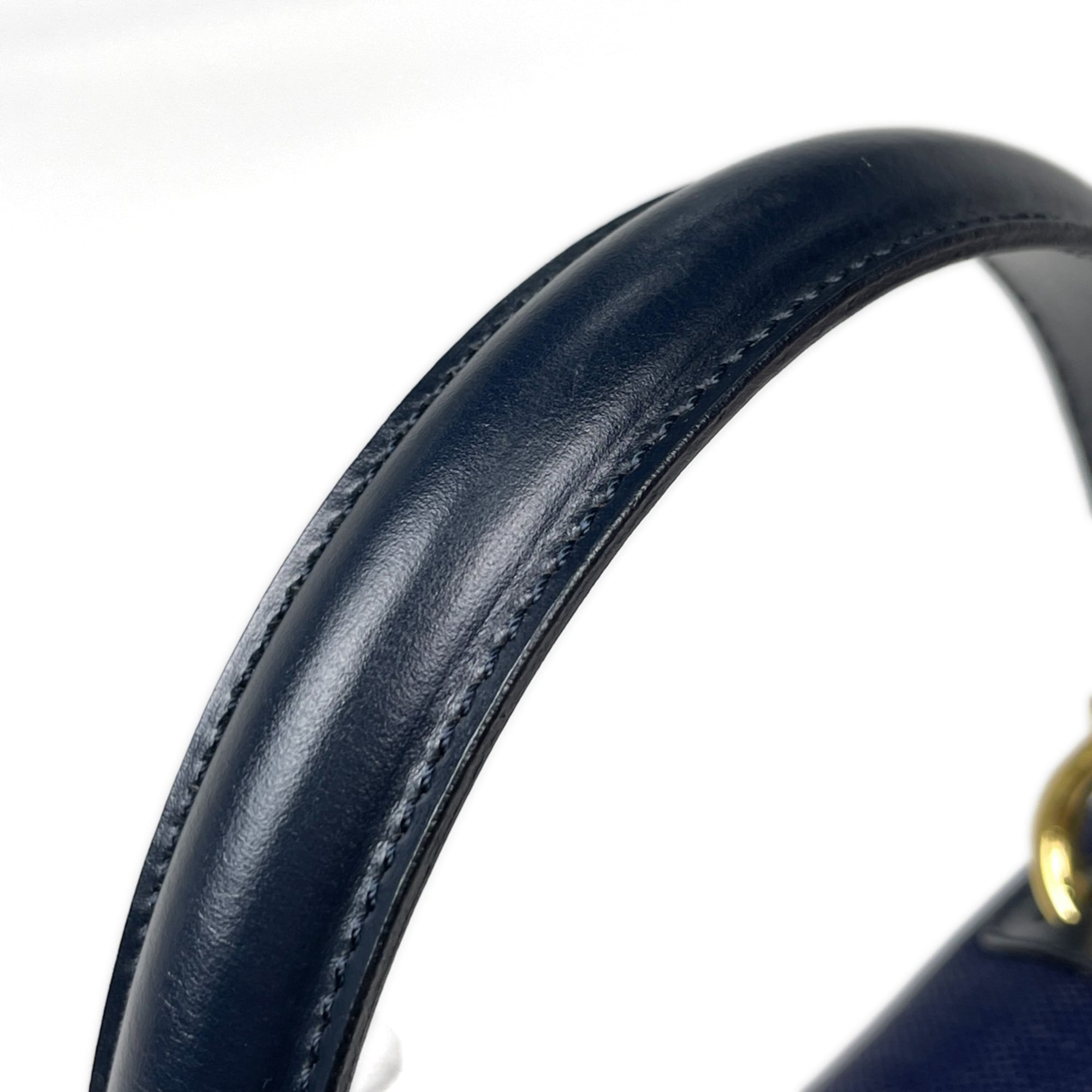 Celine Navy Canvas Leather Handbag (Pre-Owned)