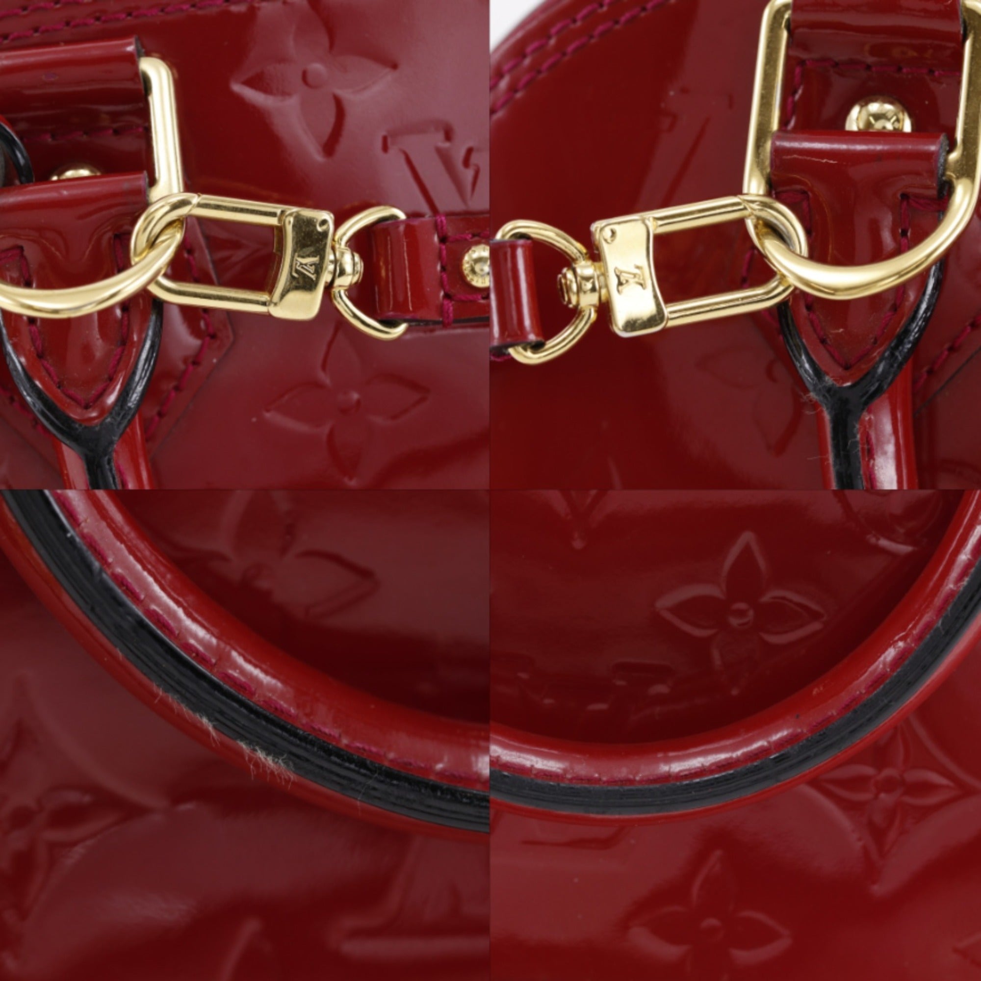Louis Vuitton Pomme D'amour Red Color Monogram Vernis Handbag (Pre-Owned)