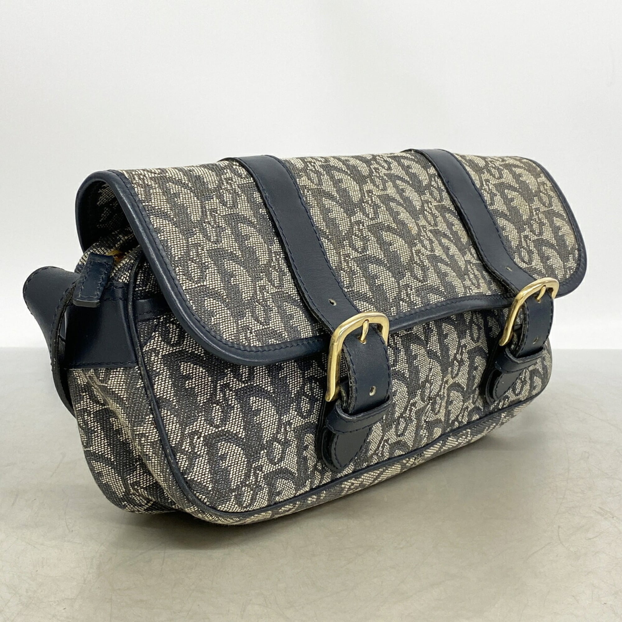 Christian Dior Navy Canvas Shoulder Bag (Pre-Owned)